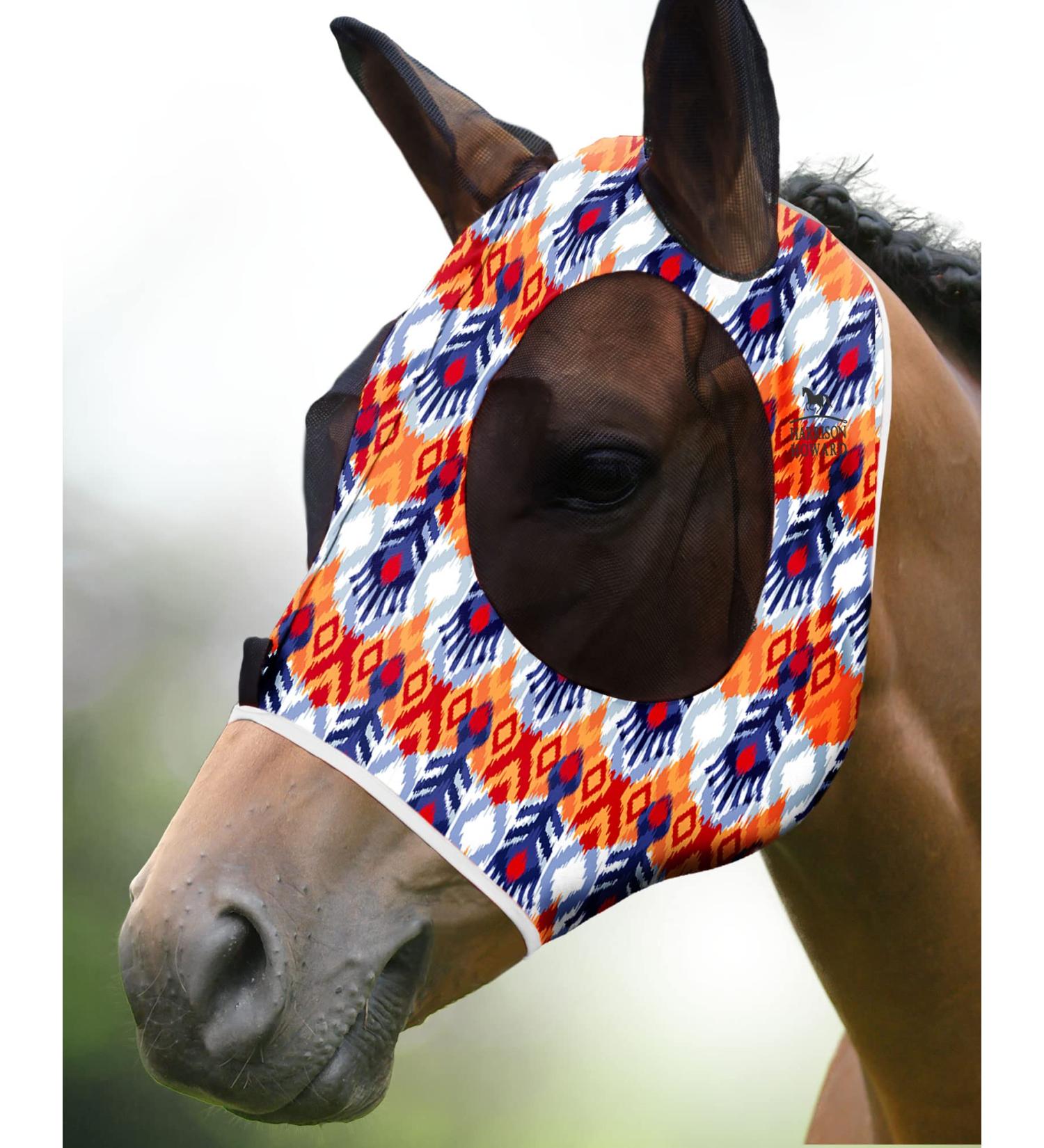 Harrison Howard Super Comfort Stretchy Fly Mask - Large Eye Space UV Protection & Breathability | Medium Spring Printing - Buy Online on GoSupps.com
