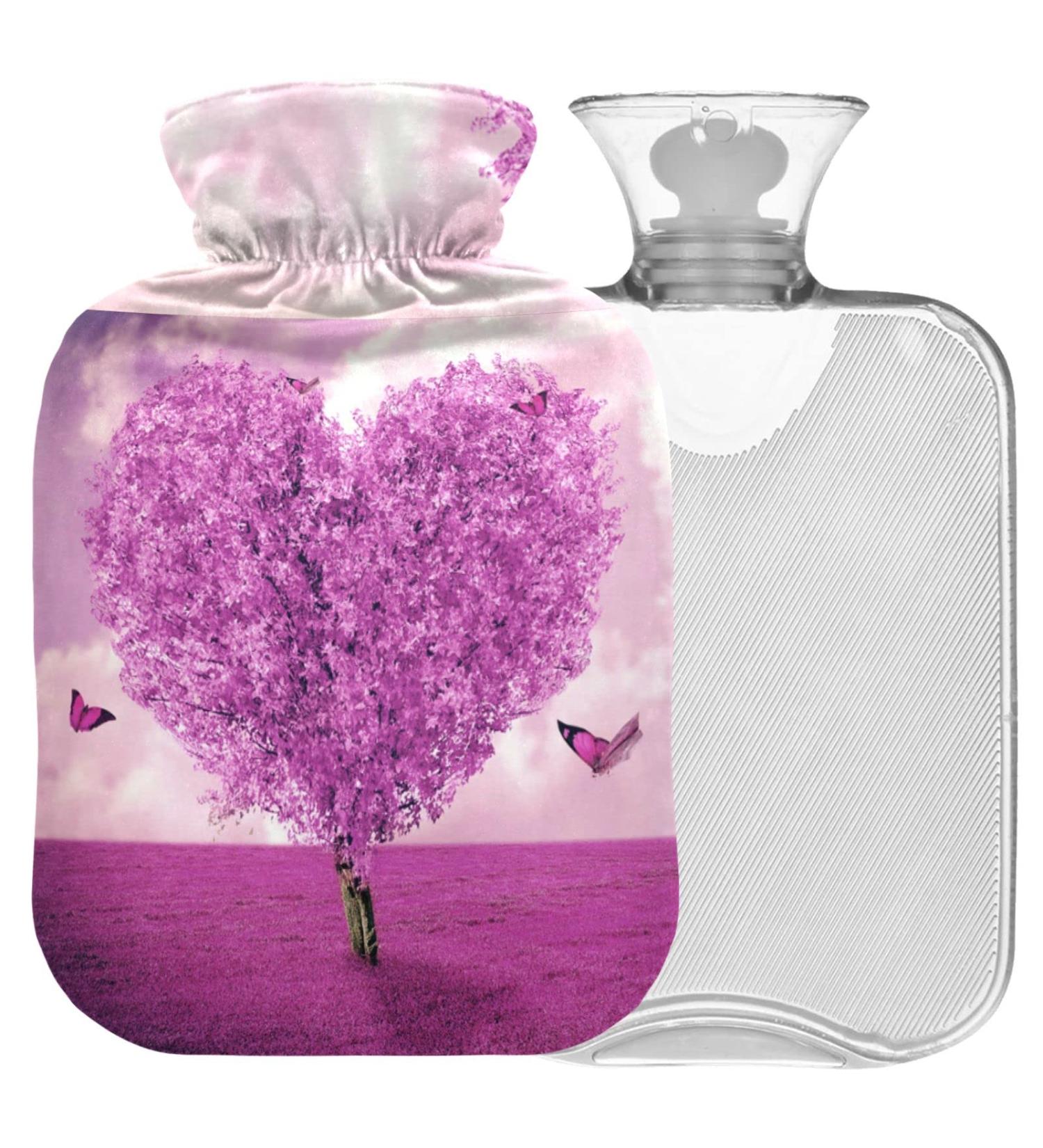 NAANLE Lavender Heart Tree Hot Water Bottle - 2L Transparent Heat Bottle for Back Pain Relief & Cold Therapy | International Shipping Available - Buy Online on GoSupps.com
