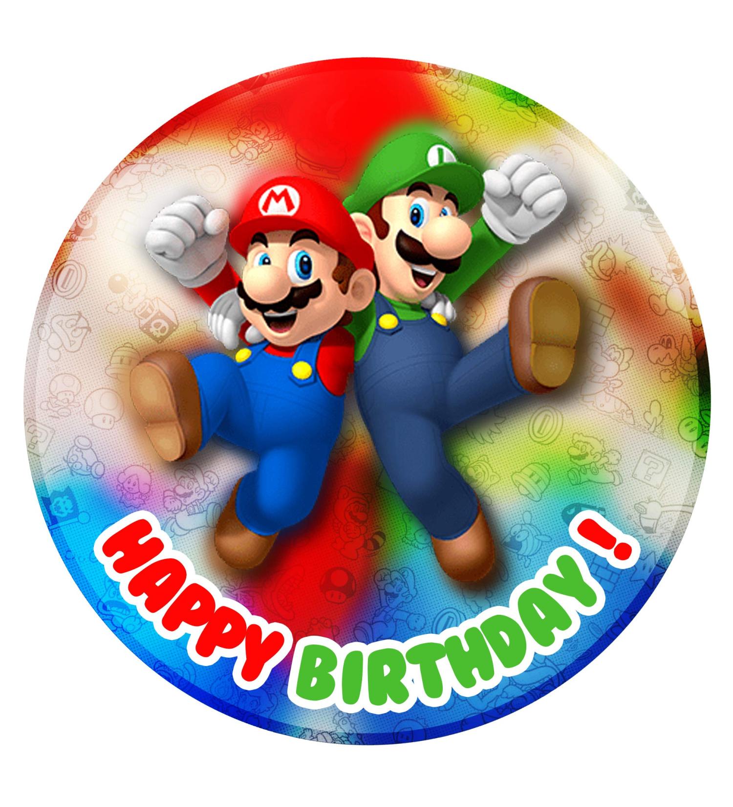 Super Mario Edible Cake Topper - Fondant Birthday Decoration 20cm - Perfect for Cake Decor - Buy Online on GoSupps.com