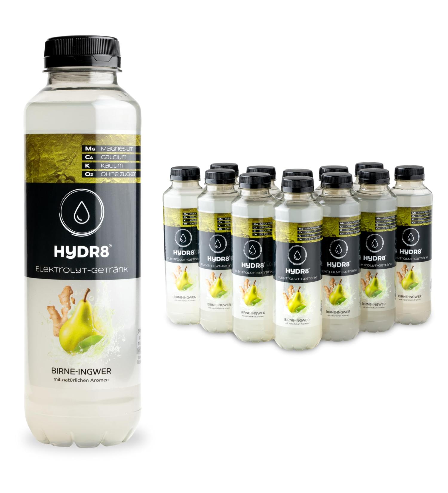HyDR8 Sugar-Free Electrolyte Drink - Refreshing Pear Flavor - 5 Essential Electrolytes with Magnesium - 12x500ml Pack for Sports & Celebrations - Buy Online on GoSupps.com
