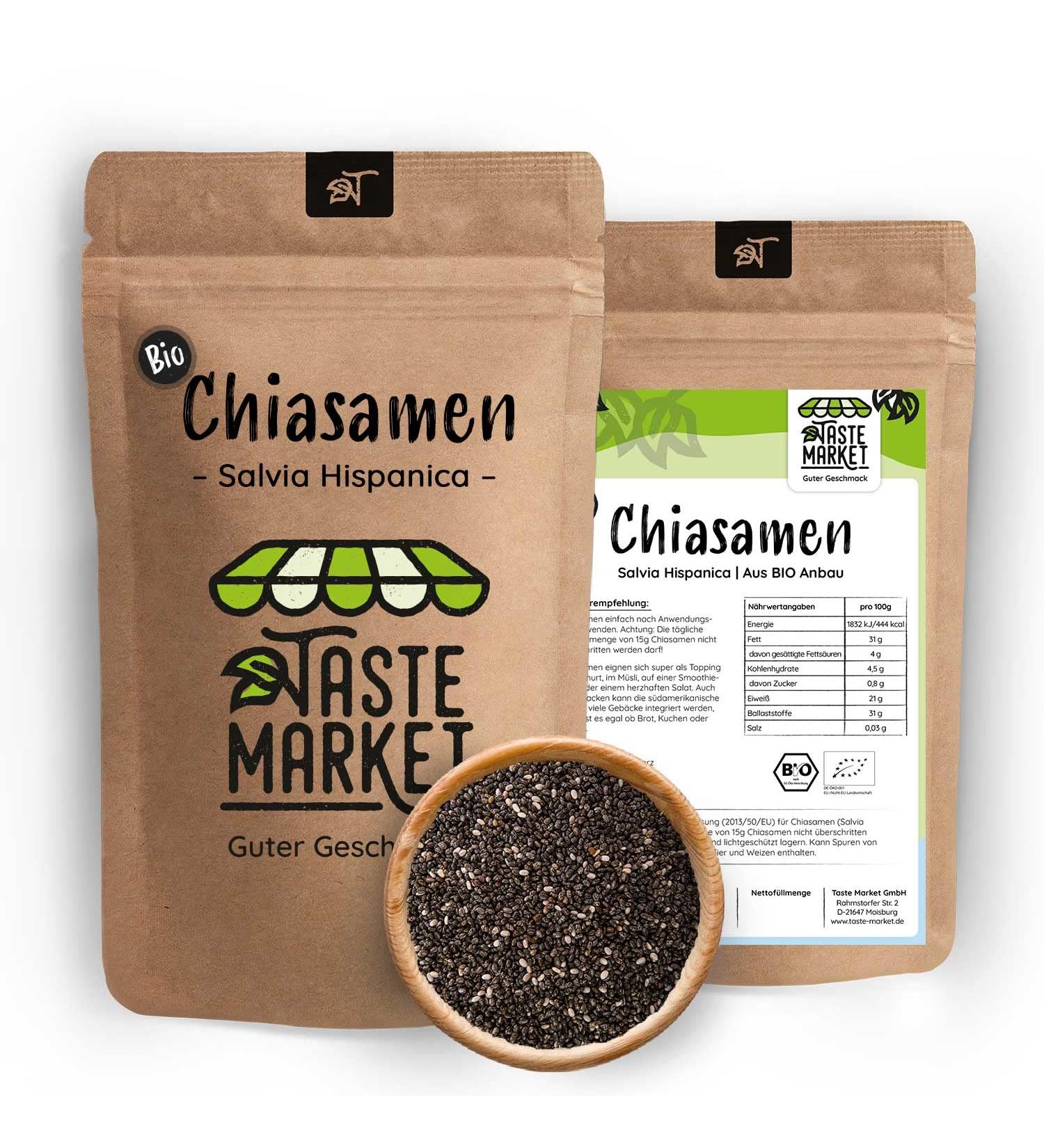 Buy 10 kg Organic Chia Seeds | Premium Salvia Hispanica | Natural Black Chia Seeds | Bulk Organic Quality - Buy Online on GoSupps.com