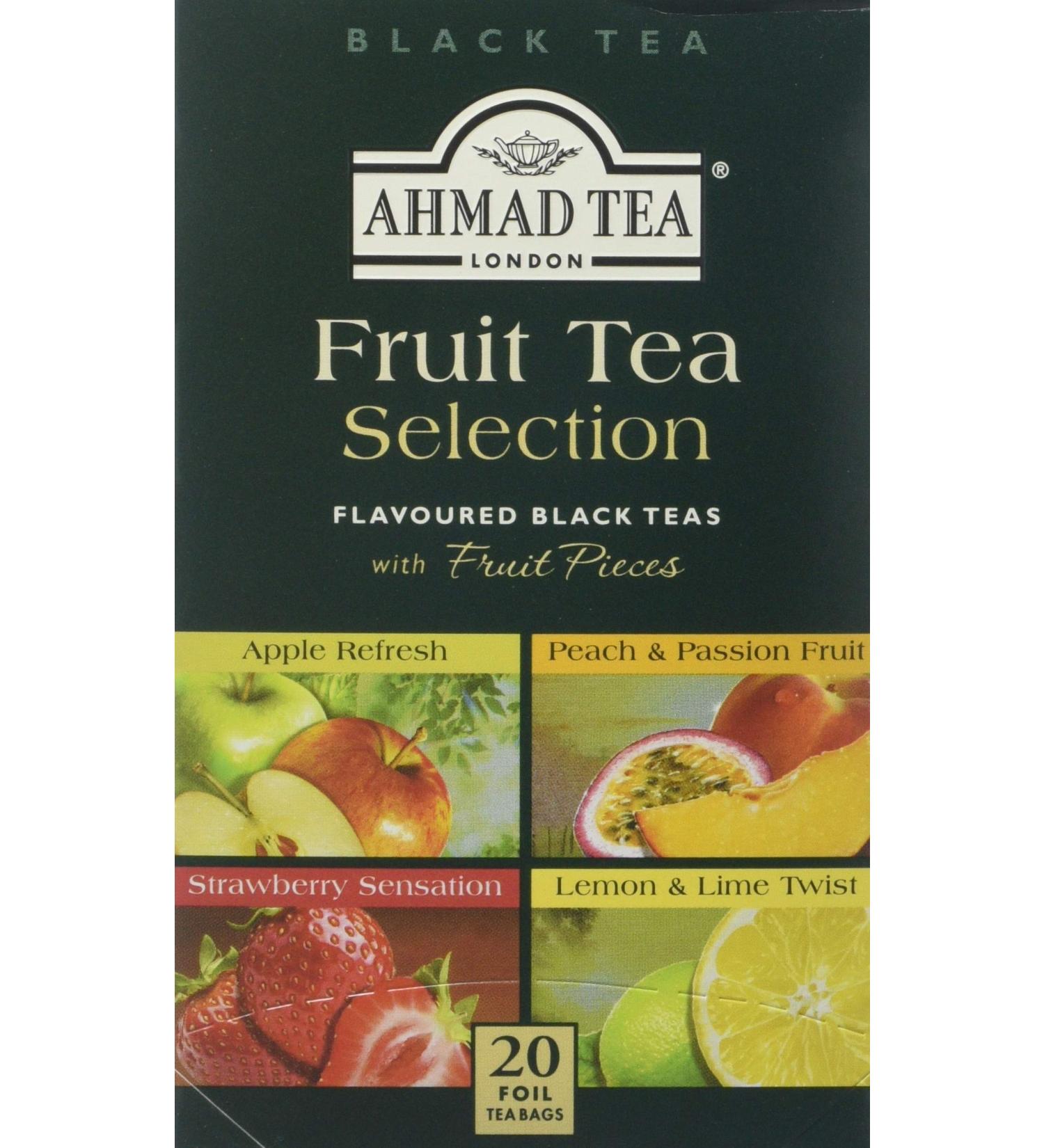 Ahmad Tea Fruit Tea Selection of 4 Black Fruit-Flavoured Teas - 20 Teabags - Buy Online on GoSupps.com
