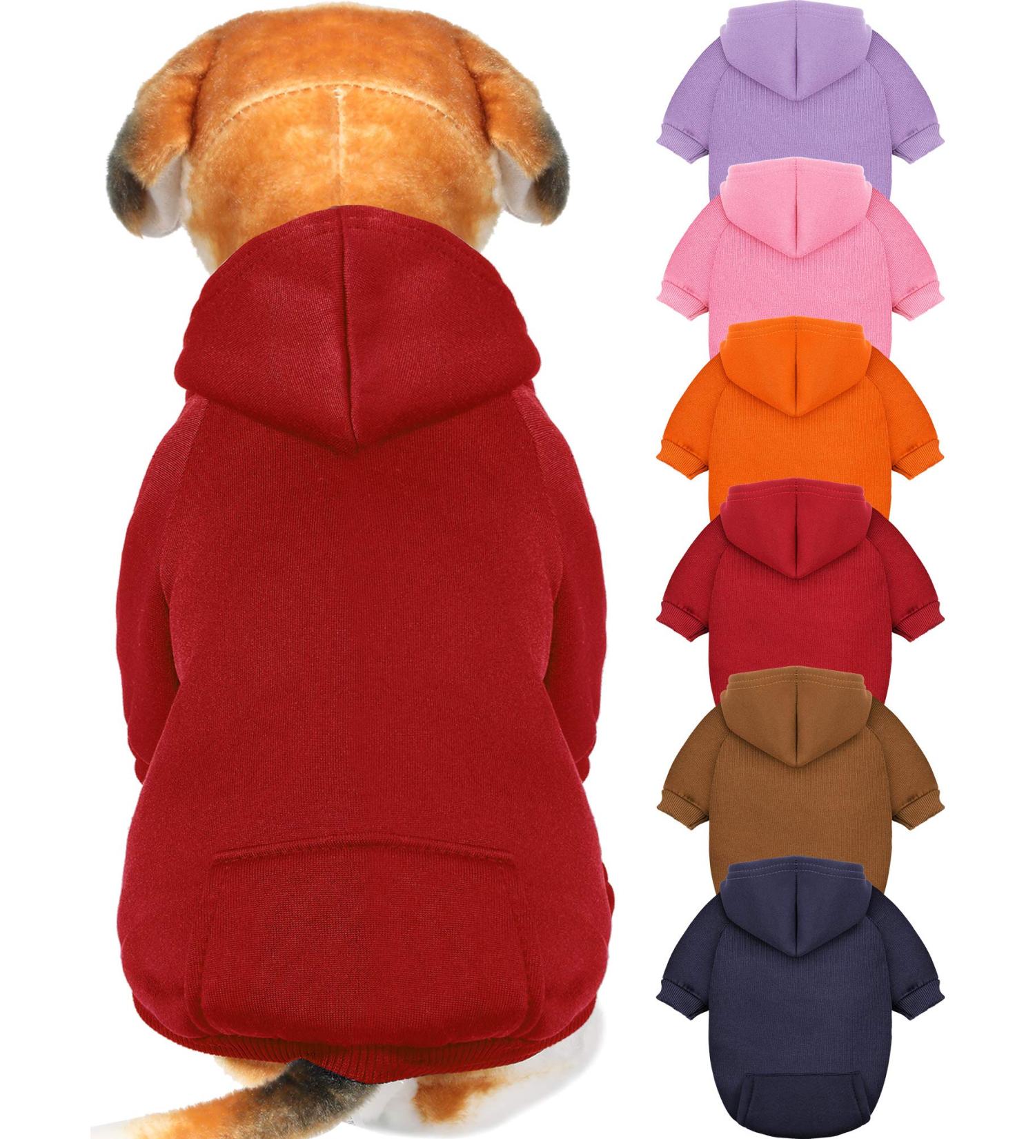 6-Piece Dog Hoodie Sweater Set with Hat for Small Dogs - Winter Pet Clothes for Chihuahua - XXS Size - Buy Online on GoSupps.com
