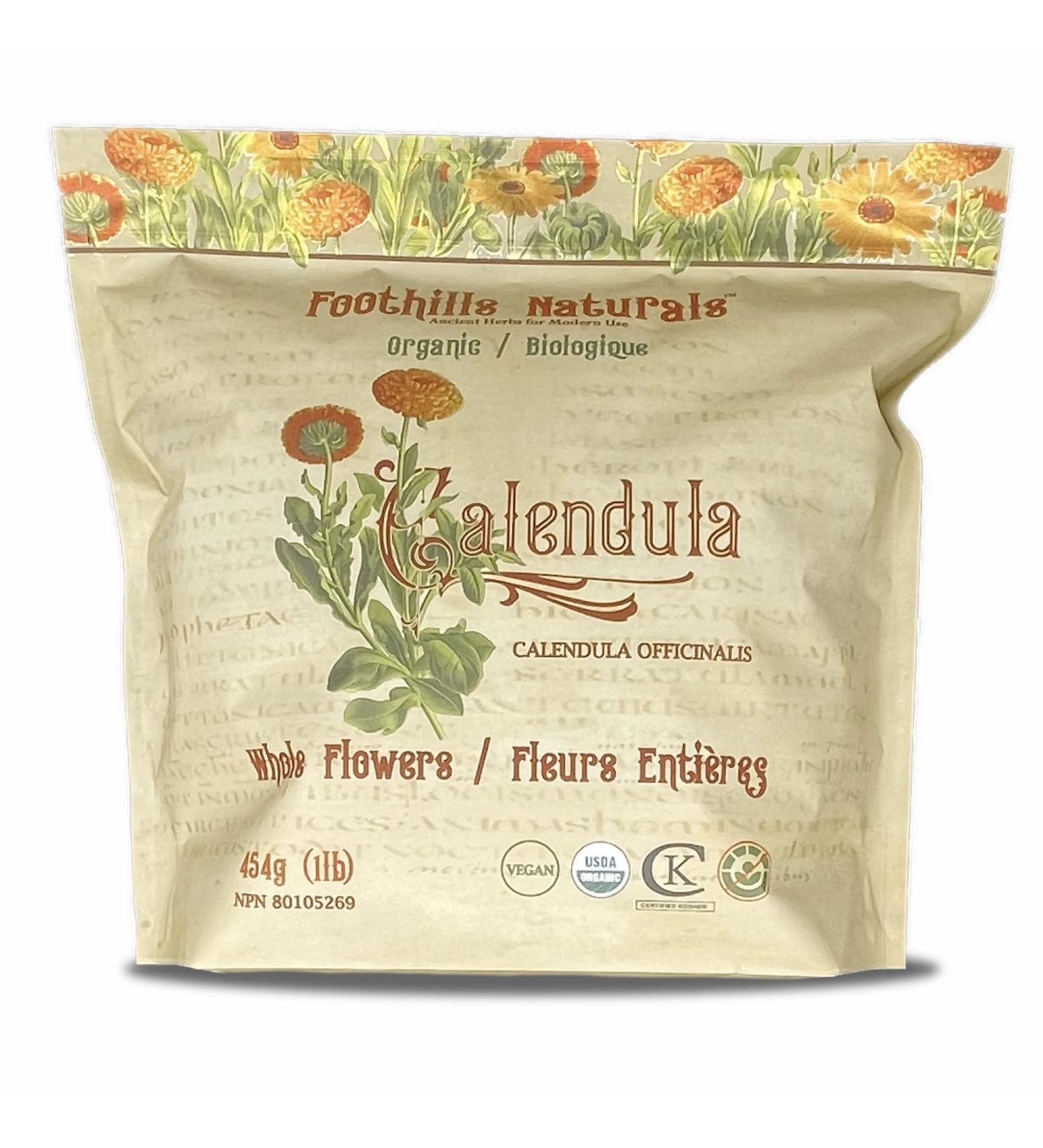 Foothills Naturals Calendula Flowers Whole Organic - 1 Pound/454 Grams. Cooking Cosmetics Herbal Recipes - Buy Online on GoSupps.com