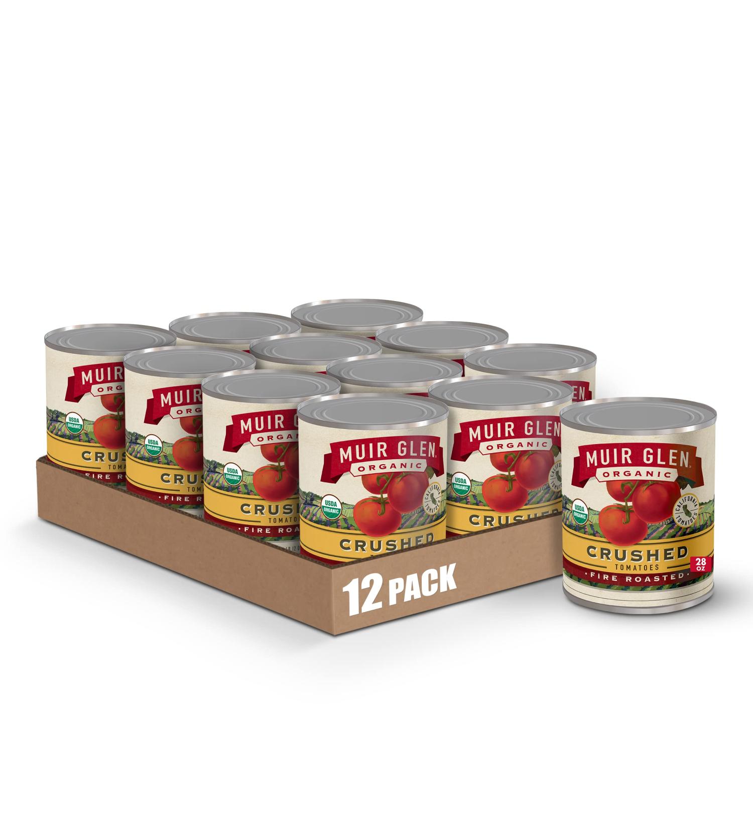 Organic Fire Roasted Crushed Tomatoes - Muir Glen 28 oz (Pack of 12) - Buy Online on GoSupps.com