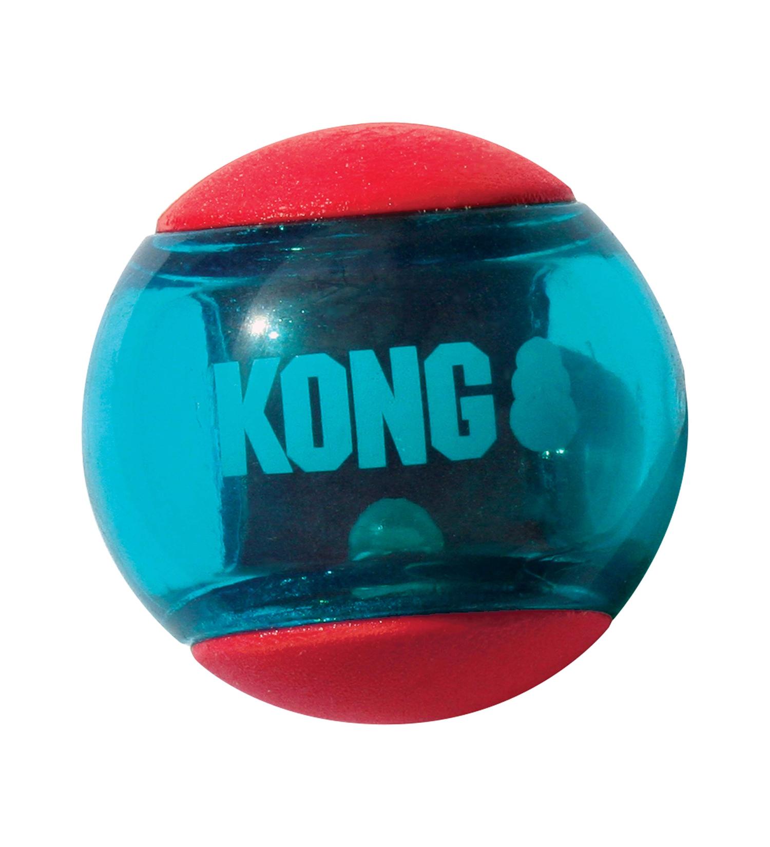 KONG Squeezz Action Ball - Red Interactive Squeaky Fetch Toy for Large Dogs | Durable Multi-Texture Design - Buy Online on GoSupps.com