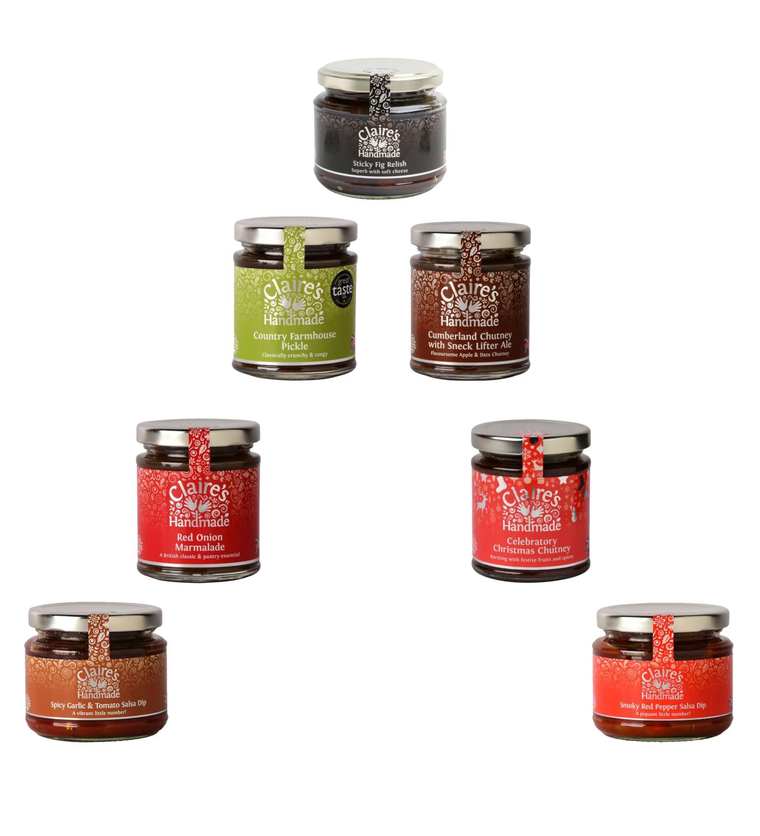Claires Handmade Chutney Pick N Mix - Choose From 5+ Flavours | Celebratory Red Onion Marmalade Cumberland & more | 2 Pack (200g each)- Food Gift for Marmalade & Chutney Lovers Pack of 2 - Buy Online on GoSupps.com