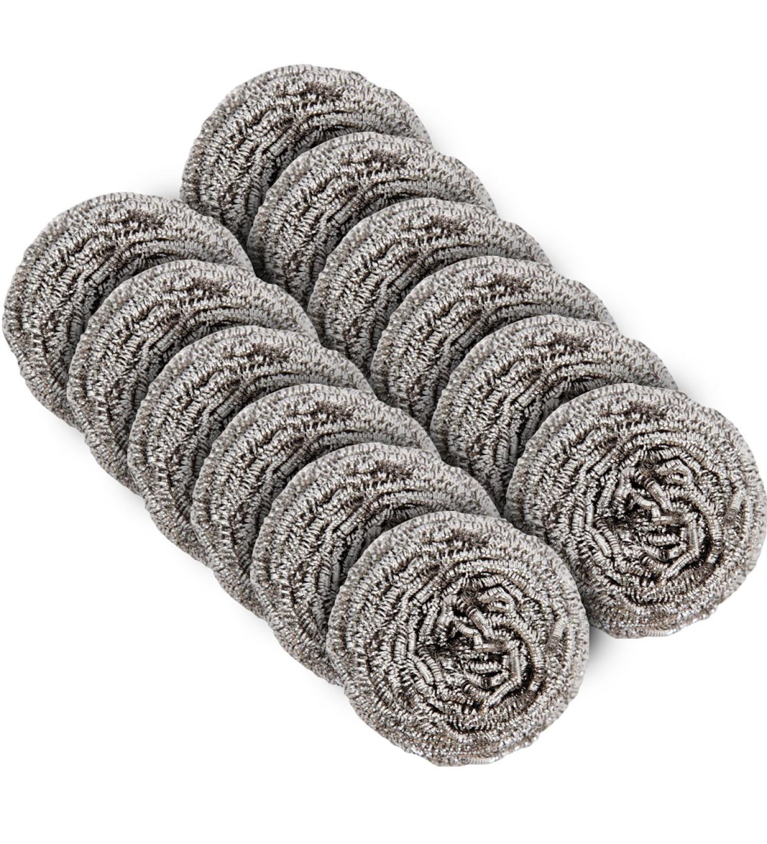 Mr. Siga 12 Pack Stainless Steel Pop Cleaner Sponge Brush - Kitchen Scourer & Spiral Cleaning Tool for Pots - 30g Each - Buy Online on GoSupps.com