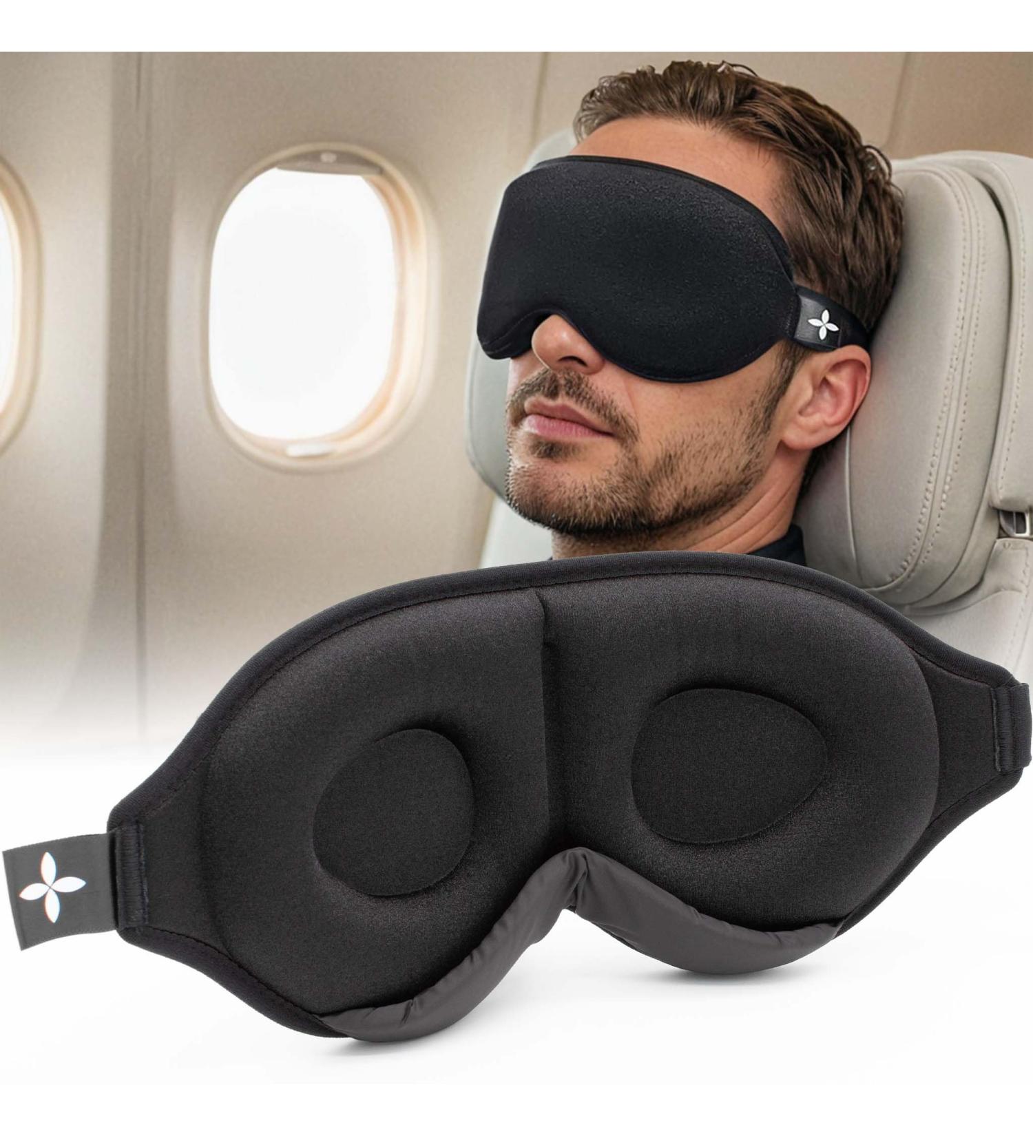 Shapevital 3D Sleep Mask Deluxe - Black Eye Mask for Women & Men Comfortable Blindfold for Side Sleepers Perfect for Travel - Buy Online on GoSupps.com
