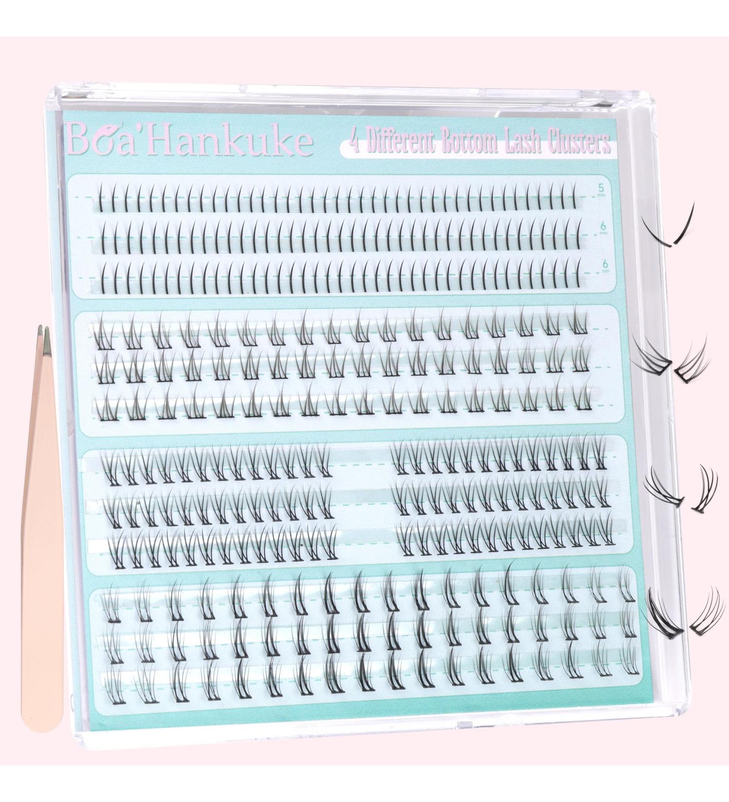 Bottom Lashes Natural 0.07mm - Wispy Bottom Eyelashes Clusters | 306 PCS 4 Styles - Boahankuke 50A Mixed Bottom Lash Extensions for International Shipping - Buy Online on GoSupps.com