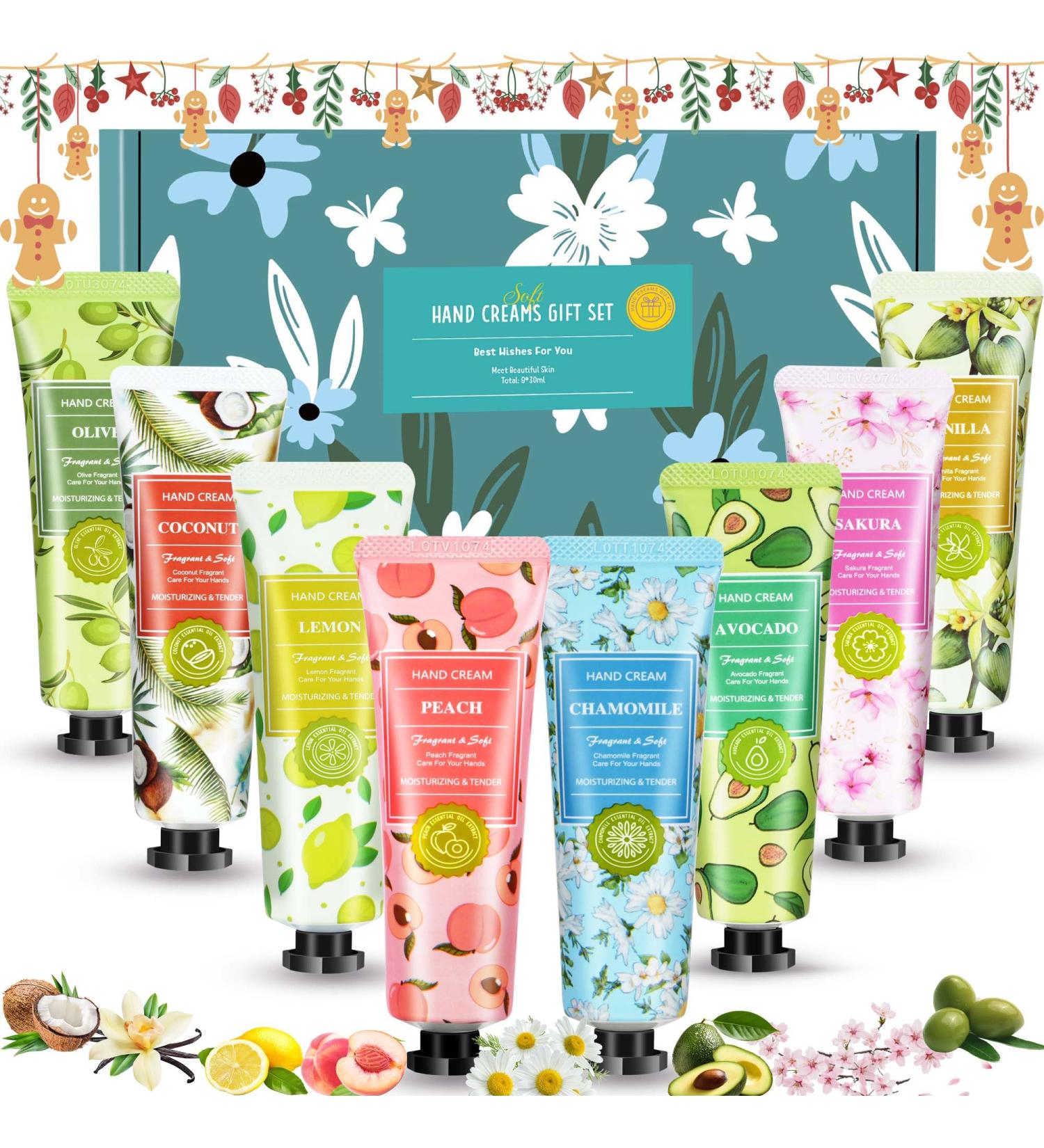  WebPlatz Set of 8 mini hand creams - Christmas gift for women - 8 x 30 ml - Mini creams for dry hands and feet - Winter daytime scent - Small gift for a woman colleague or girlfriend - Buy Online on GoSupps.com