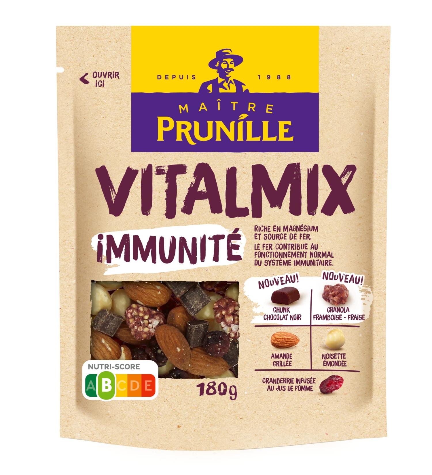 MA TRE PRUNILLE - Dried Fruit Mix - Vitalmix Immunity - Source of Magnesium and Iron - No Sugar or Salt Added - Nutri Score B - Buy Online on GoSupps.com