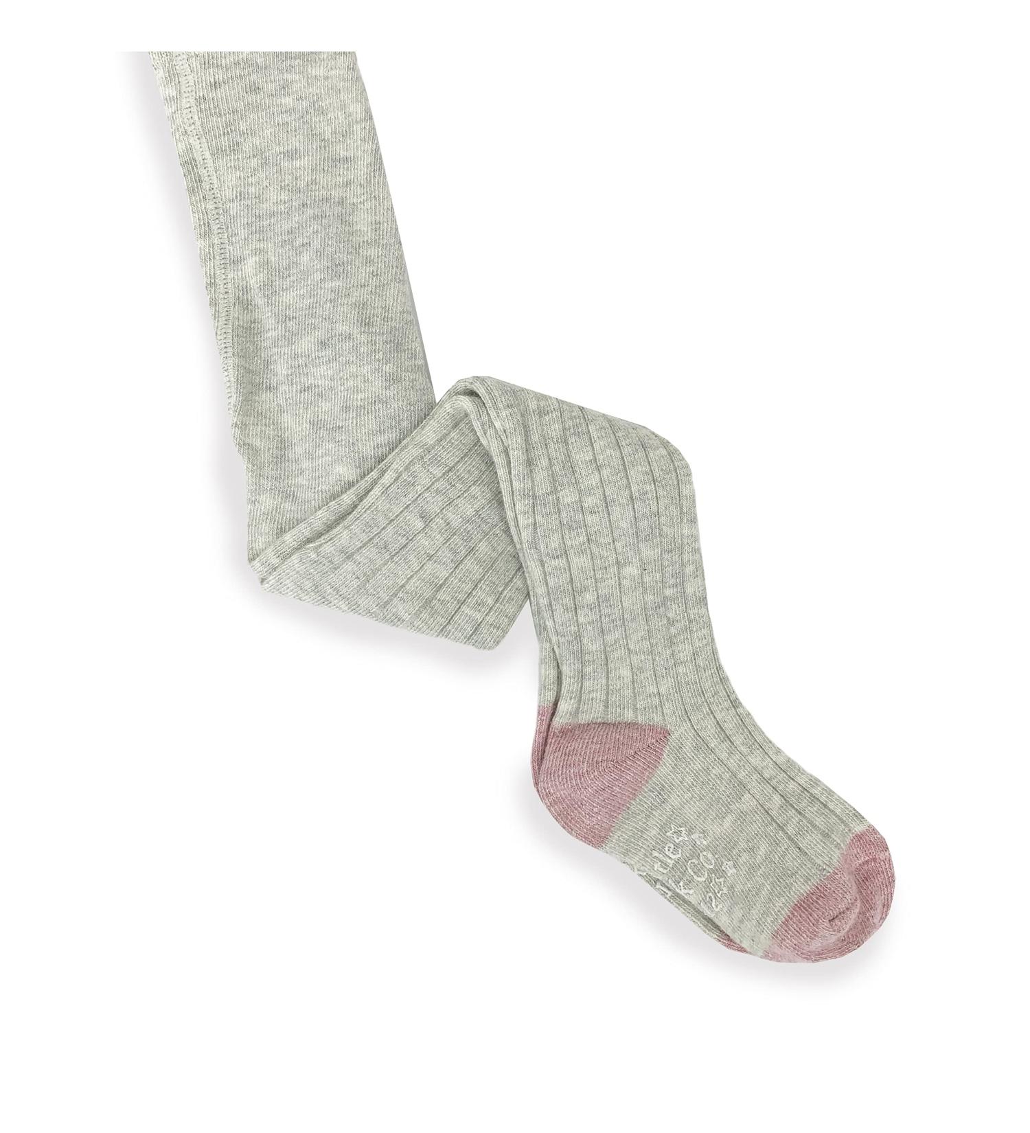 Non-Slip Super Soft Ribbed Baby and Toddler Girls Tights - Cozy Winter Warm Anti-Skid Tights for Active Children | 6-12 Months | Grey Marl - Buy Online on GoSupps.com