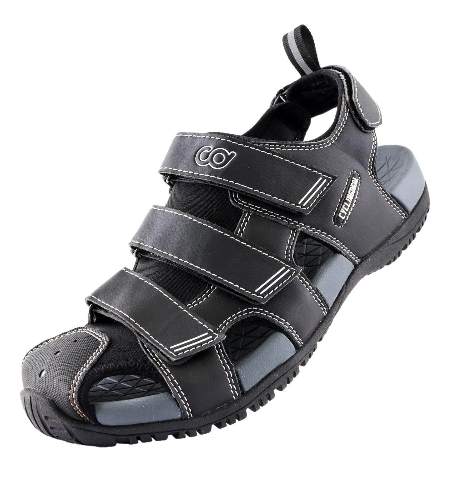 Unisex Bike Sandals - Indoor/Outdoor Cycling Shoes Compatible with Shimano SPD - Ideal for Trekking & Hiking - Size US Men 11.5-12.5 - Black - Buy Online on GoSupps.com