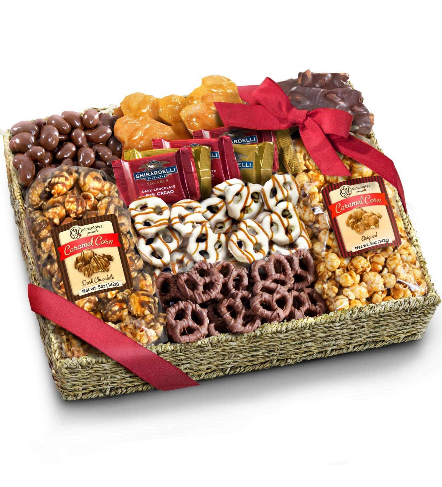 Chocolate Caramel and Crunch Grand Gift Basket for Christmas, Holiday, Snack, Business, Office and Family All Occasions Basket