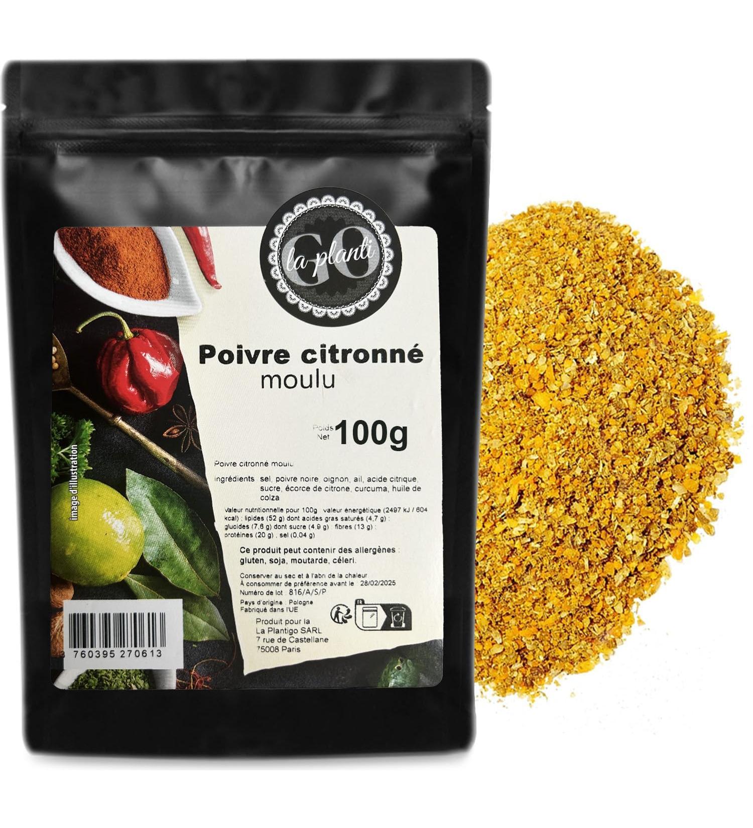  LA PLANTIGO Ground lemon pepper 100 g- LA PLANTIGO - Buy Online on GoSupps.com