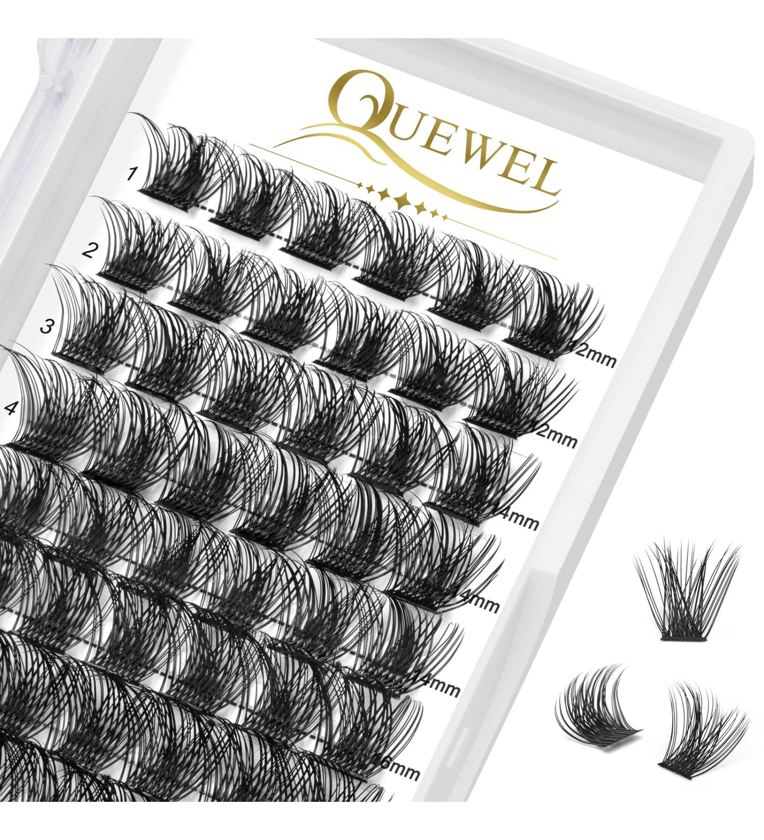 Buy QueWEL Mega D Curl Individual Eyelash Clusters - 12-18mm Segments for DIY Extensions | International Shipping Available - Buy Online on GoSupps.com