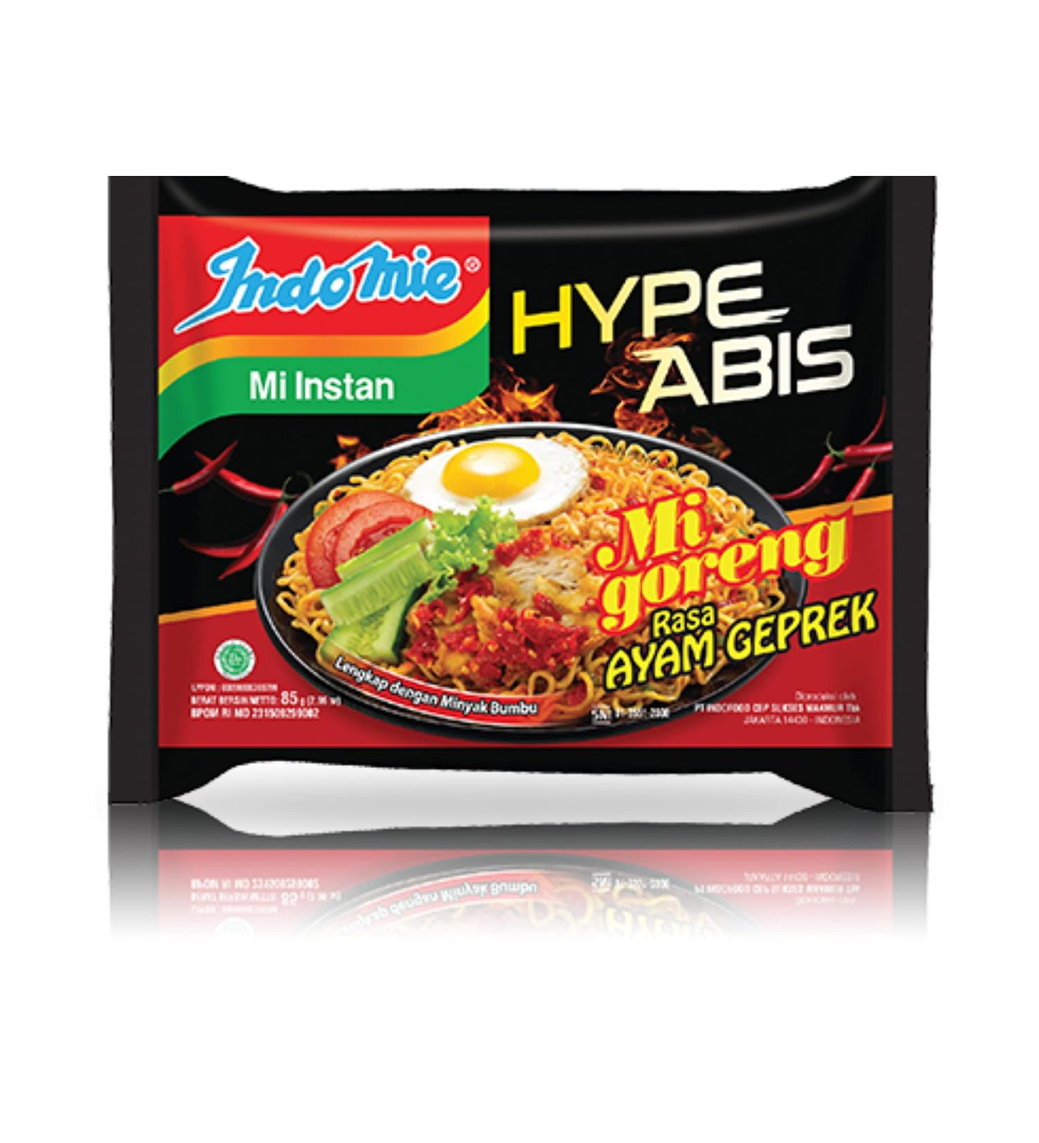 Indomie Mi Goreng Noodles - 85 g 40 Pack Hype Abis Instant Noodles Ayam Geprek Spicy Crushed Crispy Fried Chicken Noodles Hot and Spicy Noodles - Product of Indonesia Delicious Noodles - Buy Online on GoSupps.com