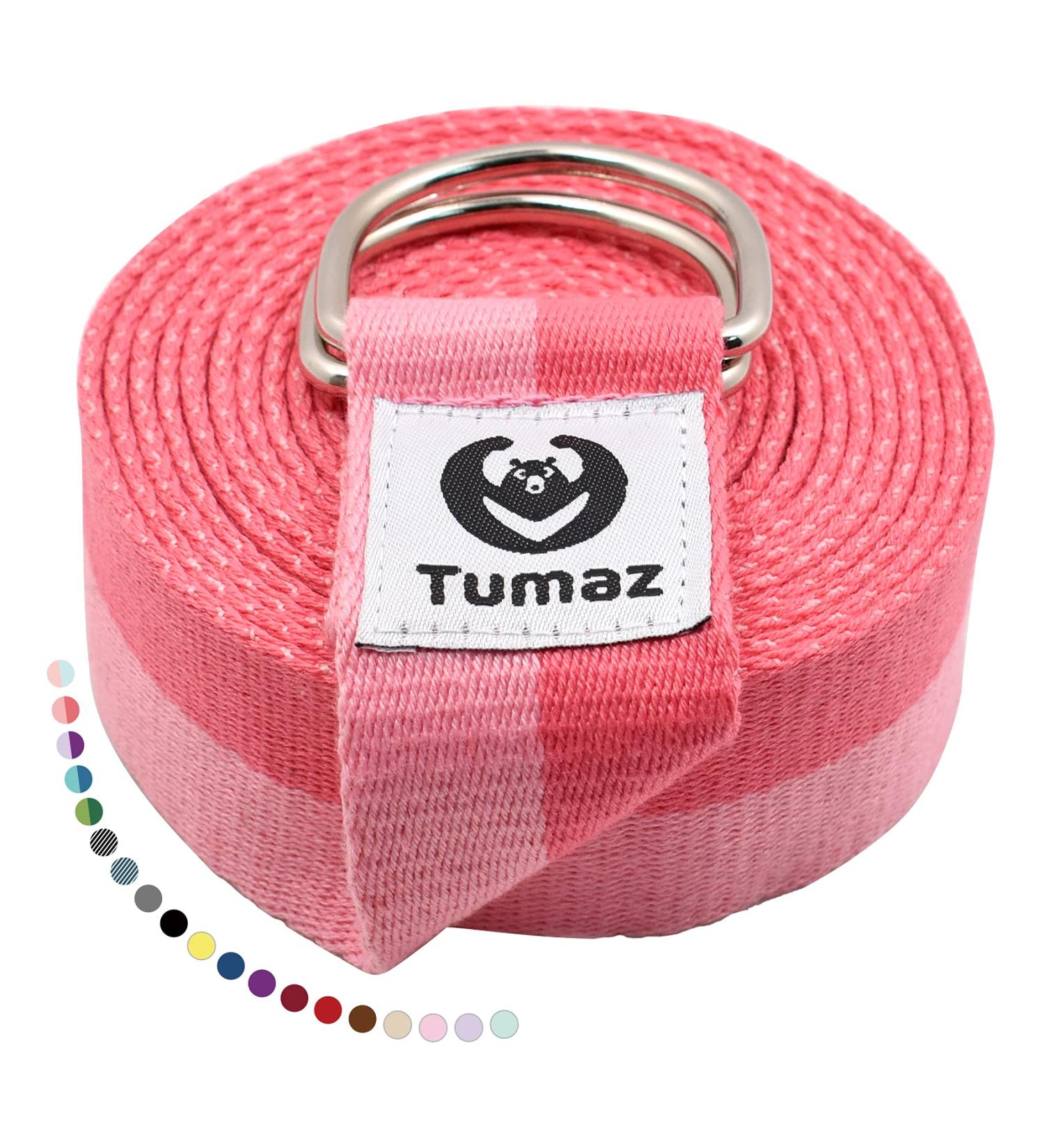 Tumaz Yoga Strap 6ft - Pink | Adjustable D-Ring Buckle, Delicate Texture | Ideal for Daily Stretching, Physical Therapy, Fitness - Buy Online on GoSupps.com