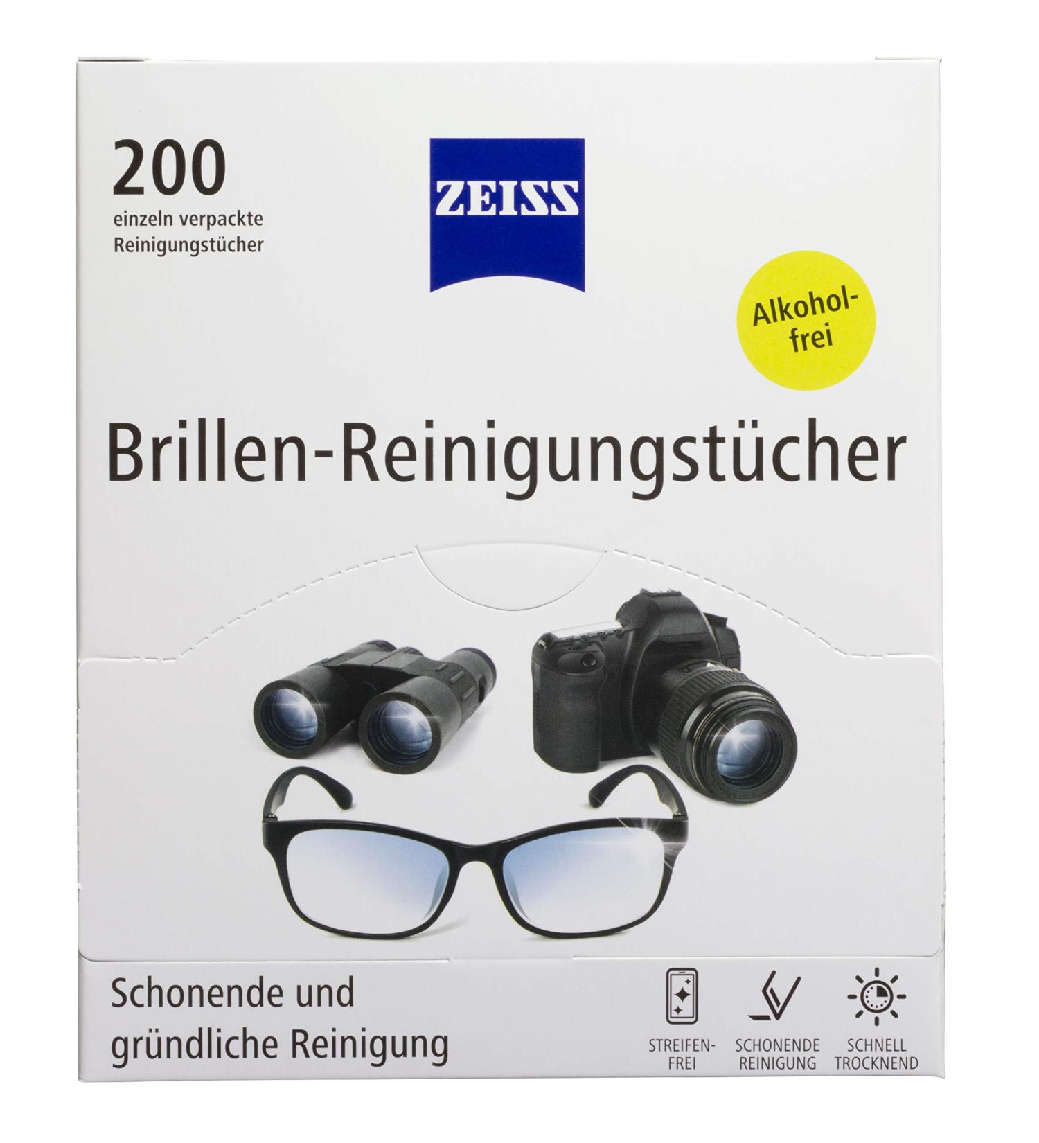 Zeiss Eyeglass Cleaning Wipes - Gentle & Thorough Lens Cleaning New Formula 200 Pieces - Buy Online on GoSupps.com