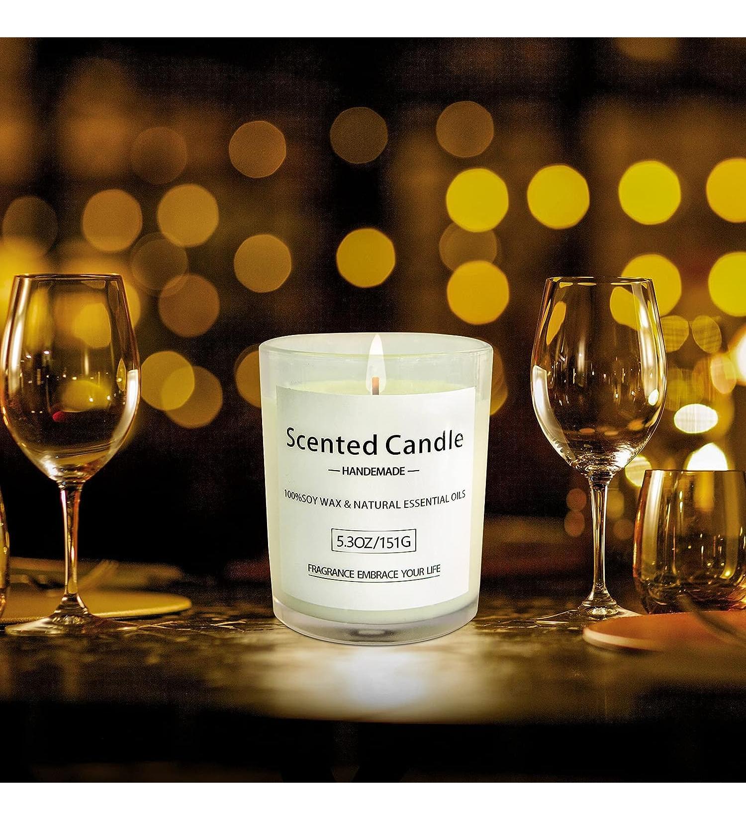 VETOUR Gardenia Soy Candle 5.3oz | 40 Hours Burn Time | Aromatherapy Set with Natural Essential Oils | Perfect Gift for Women | Mother's Day, Christmas - Buy Online on GoSupps.com