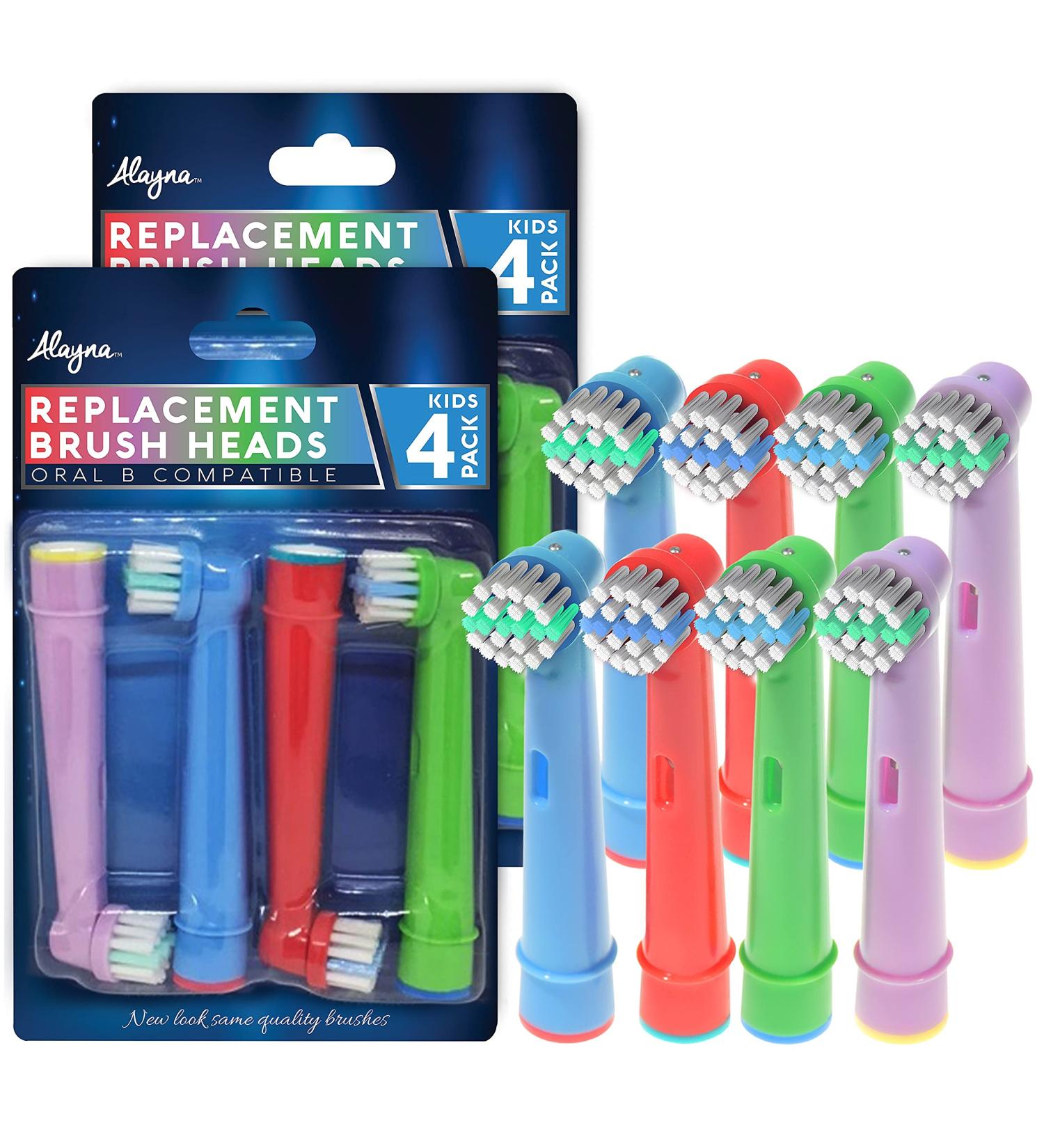 8-Pack Kids Colorful Replacement Toothbrush Heads for Oral B Braun Electric Toothbrush | Soft Bristles, Small Heads | Compatible with Oralb Pro 1000, Triumph, Clean io, Cross+ | Dental Care Accessories - Buy Online on GoSupps.com