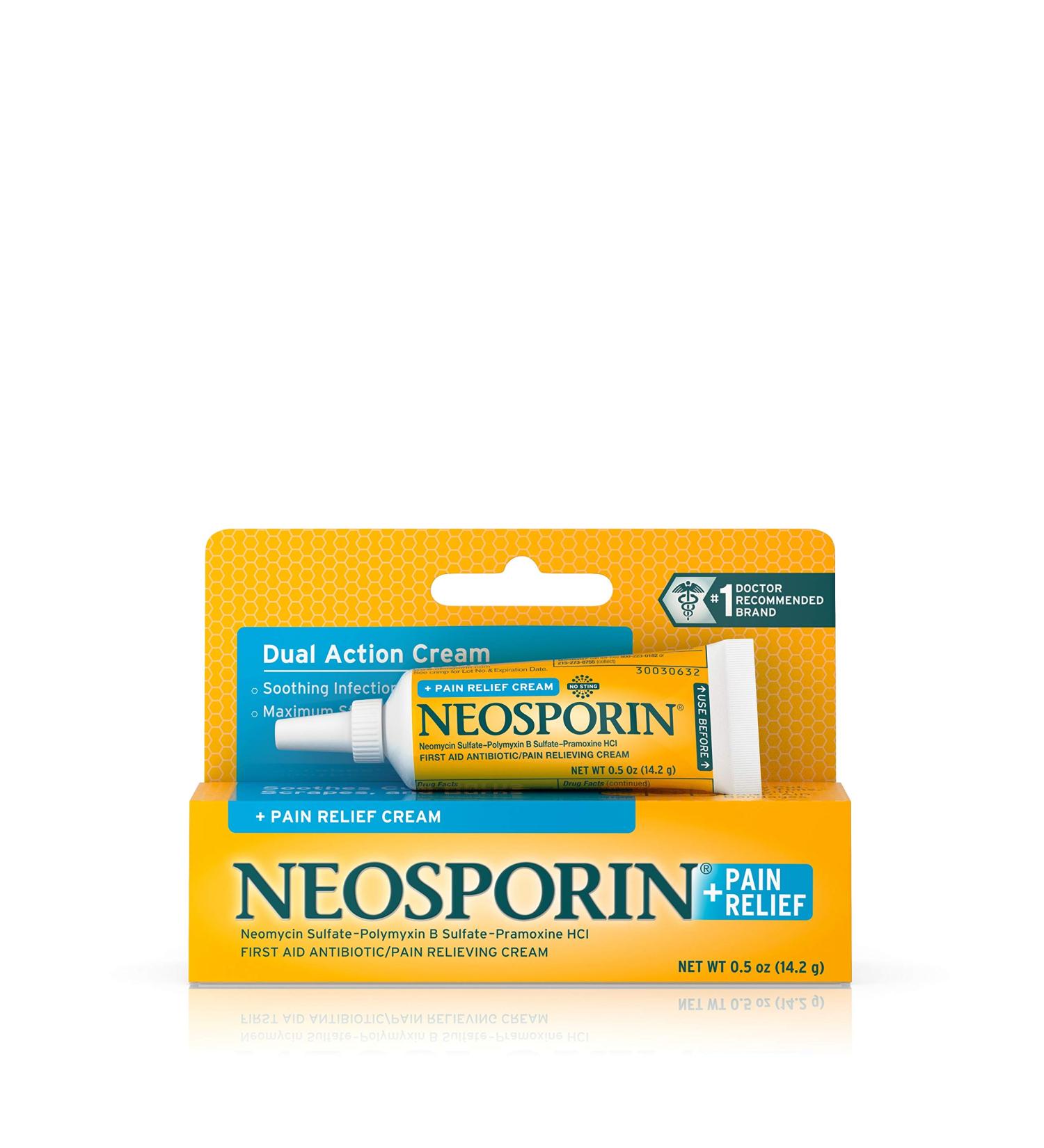 Neosporin + Pain Relief Cream 0.5 oz - Fast-Acting Relief - Buy Online on GoSupps.com