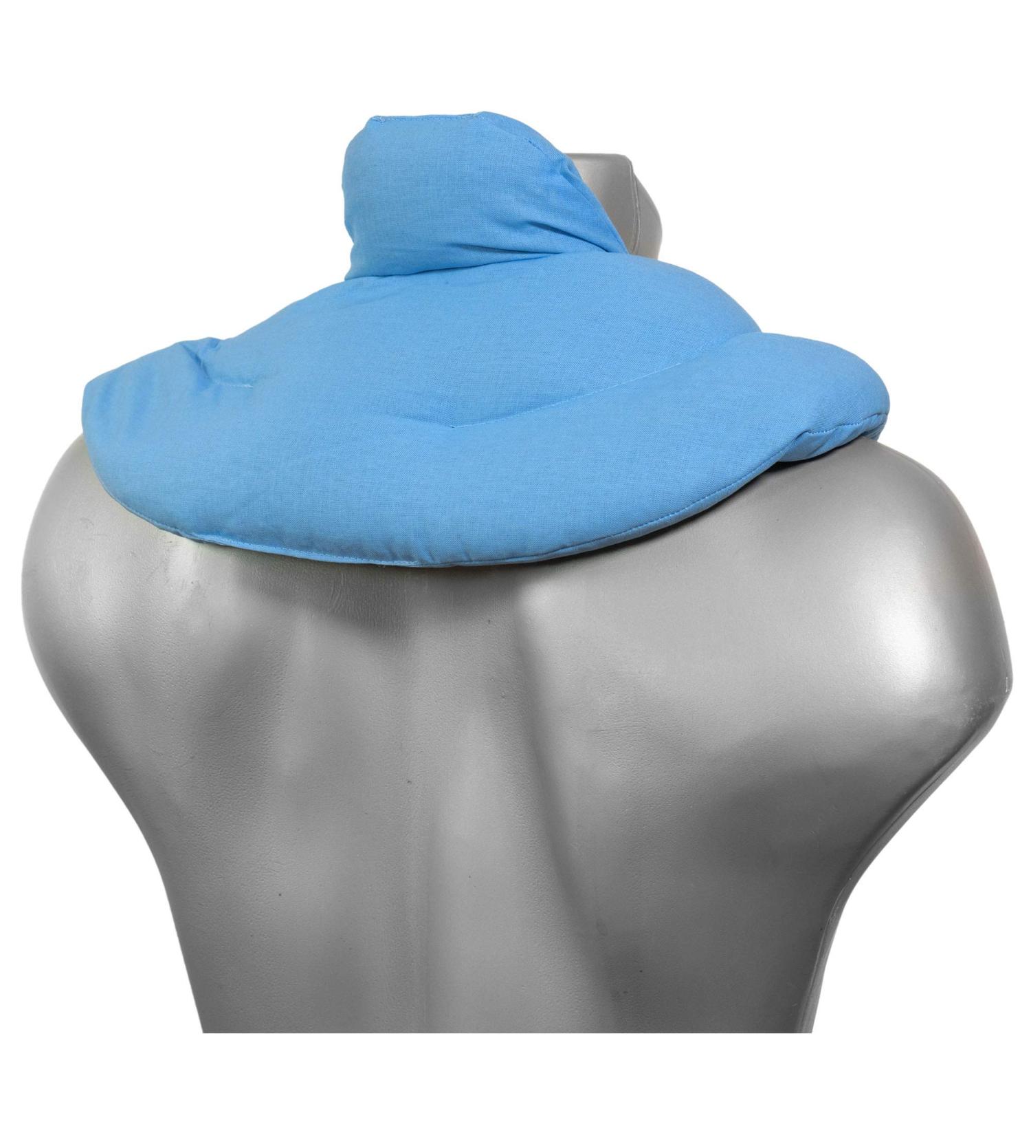 Cozy Light Blue Neck Pillow with Stand-Up Collar | Grape Seed Heat Pad & Warmer for Ultimate Comfort - Buy Online on GoSupps.com