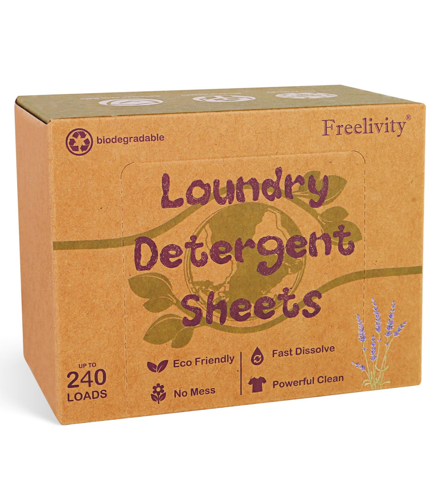 Eco-Friendly Laundry Detergent Sheets - 240 Lavender Hypoallergenic Plastic-Free for Travel & Camping - Buy Online on GoSupps.com
