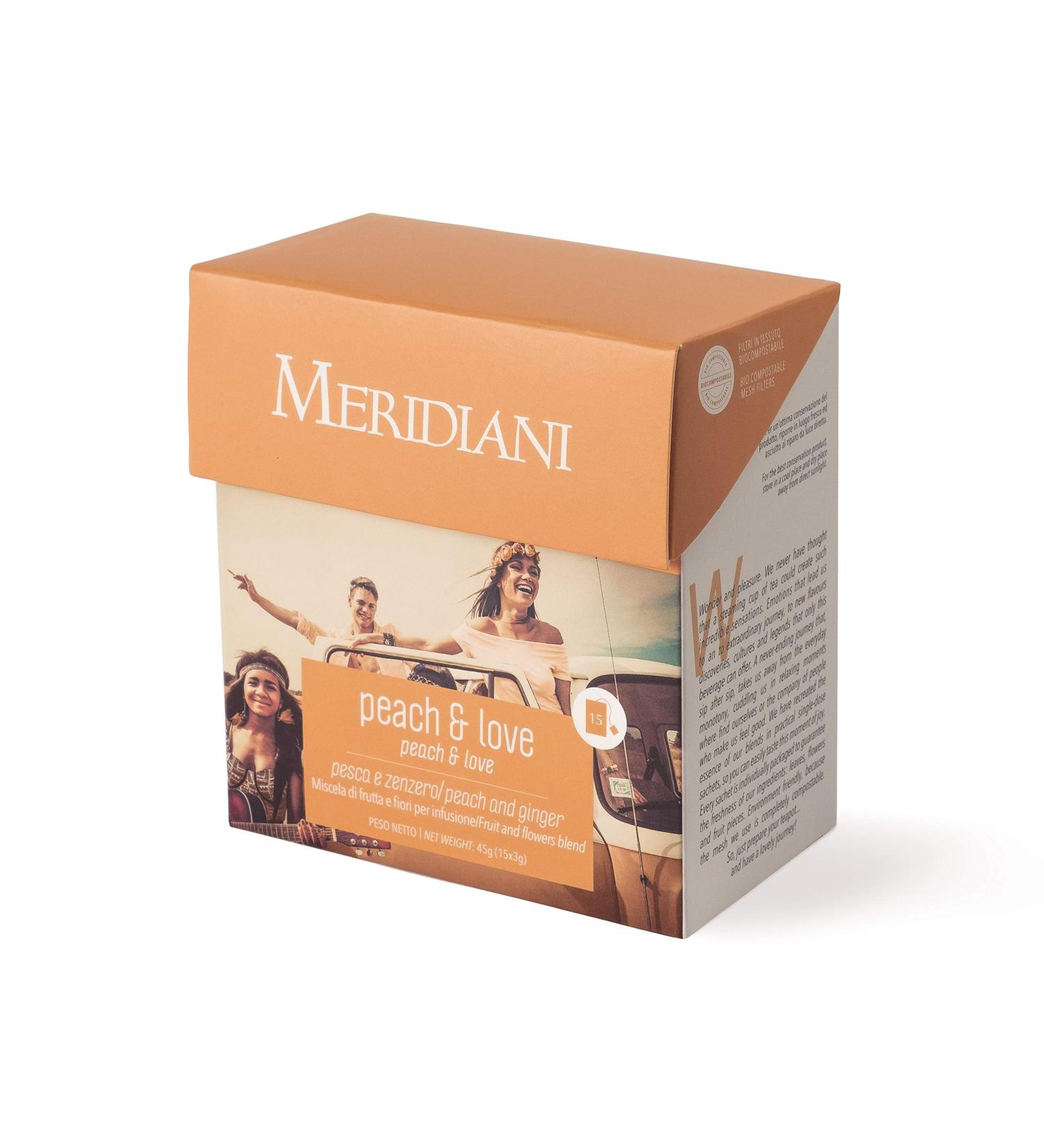 MERIDIANI Infusus Peach & Love 15 Organic Fabric Filters - Peach & Love - Meridiani Tea & Infusion - Buy Online on GoSupps.com