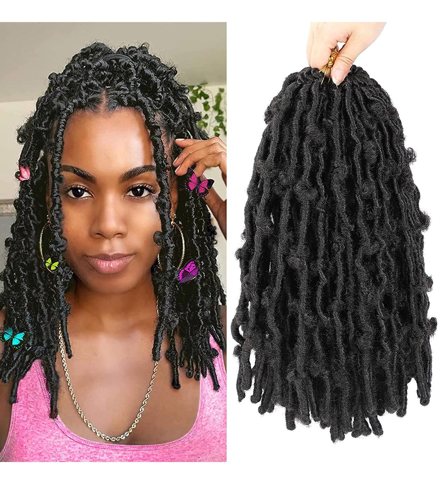 Butterfly Locs Crochet Hair 14 Inch 7 Packs Pre-twisted Faux Locs - Distressed Short Bob Crochet Braids - 2# Color - Buy Online on GoSupps.com