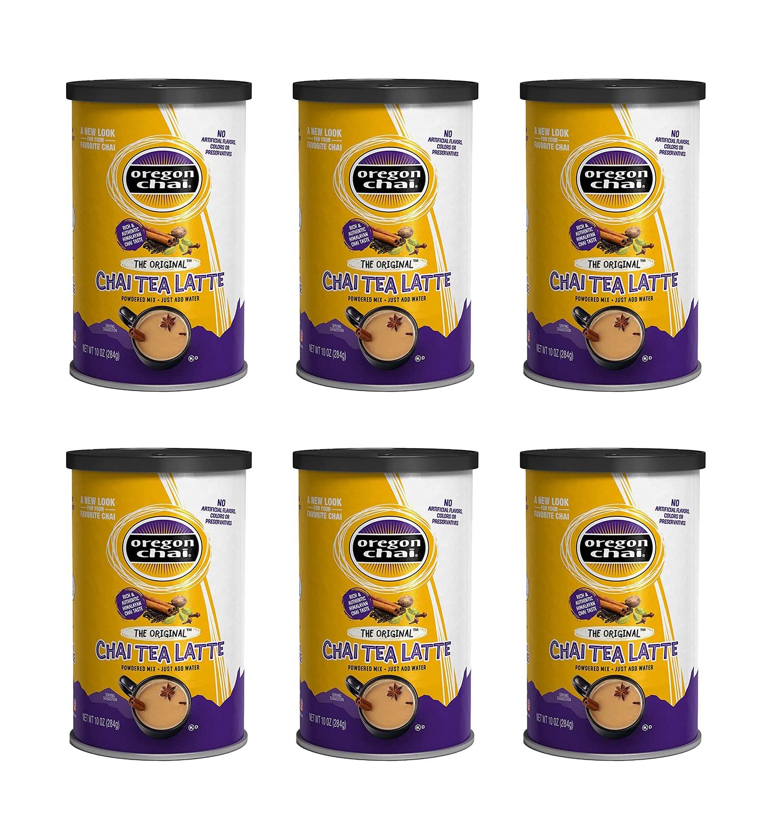 Oregon Chai Original Chai Tea Latte Powdered Mix 10oz (Pack of 6) - Authentic Blend for Delicious Chai Beverages - Buy Online on GoSupps.com