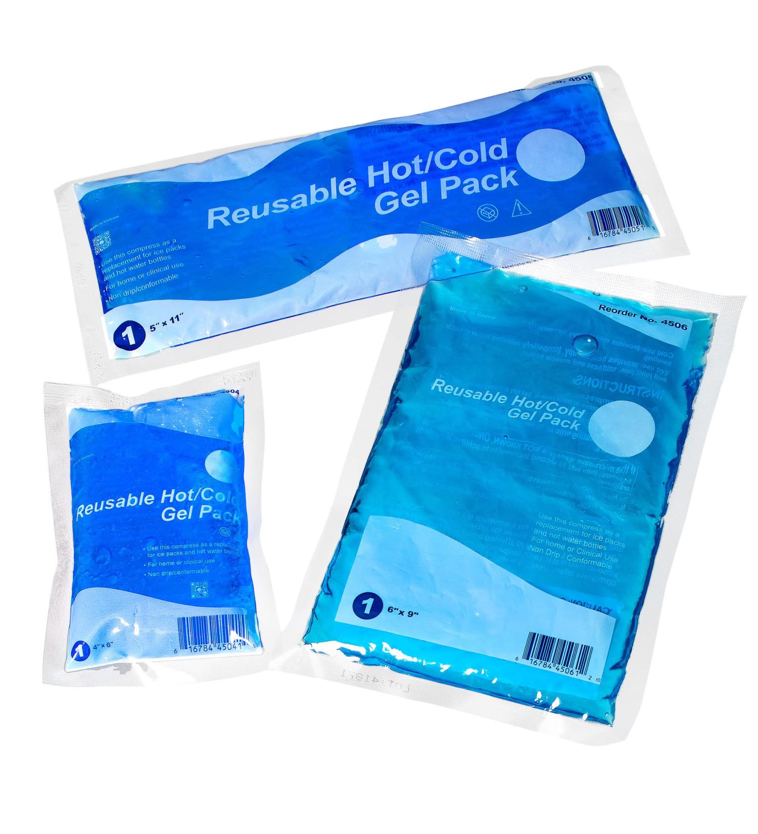 Flexible Gel Ice Packs for Injuries - 3-Pack Reusable Cold Packs in Different Sizes for Shoulder, Knees, Back & Neck - Buy Online on GoSupps.com