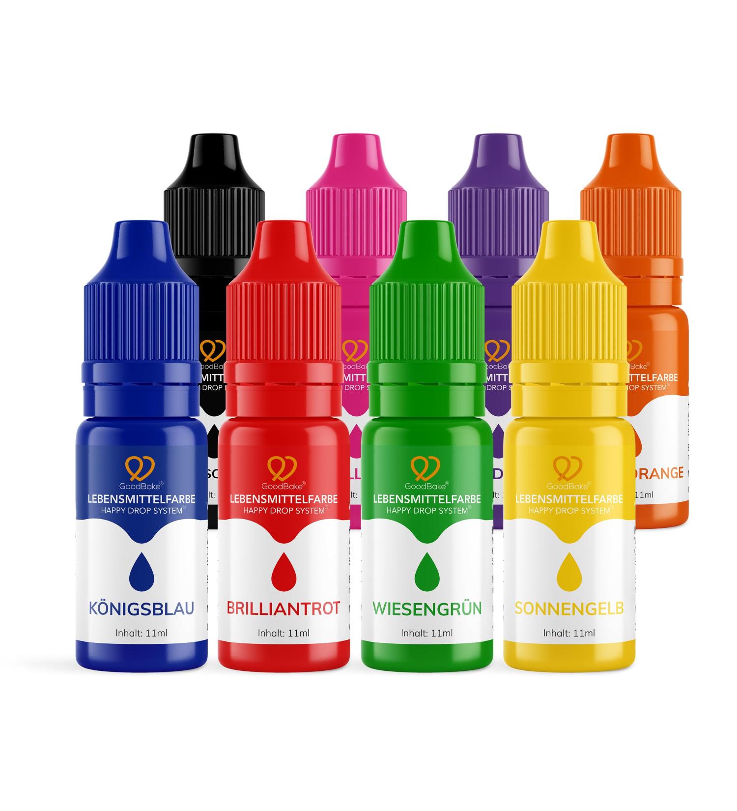 Goodbake Food Coloring Set - 8 Highly Concentrated Sugar-Free Colors for Baking Drinks & Slime (88ml) - Buy Online on GoSupps.com