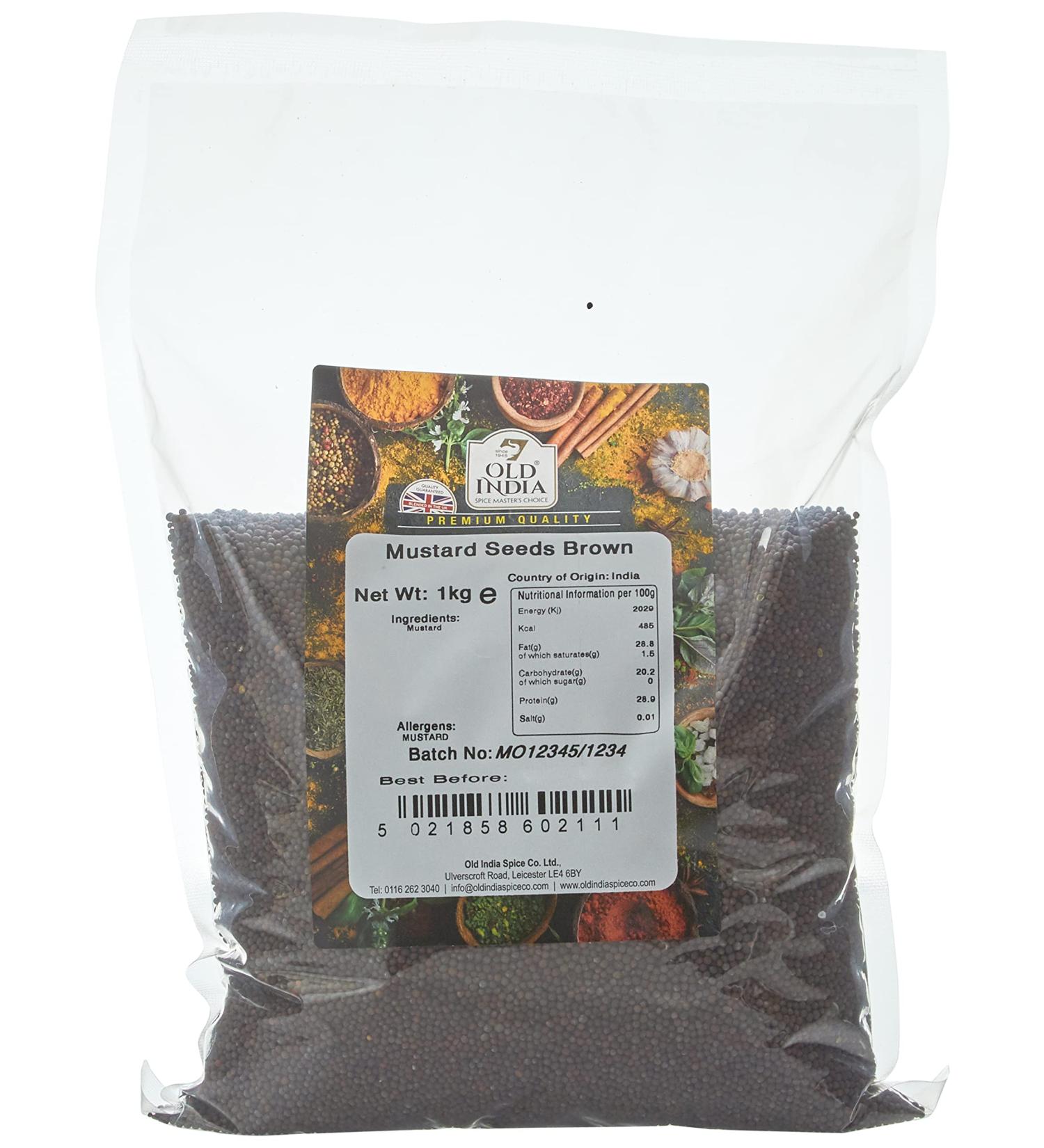 Old India Mustard Seeds Brown 1kg - Premium Quality Spice for Cooking (Pack of 1) - Buy Online on GoSupps.com