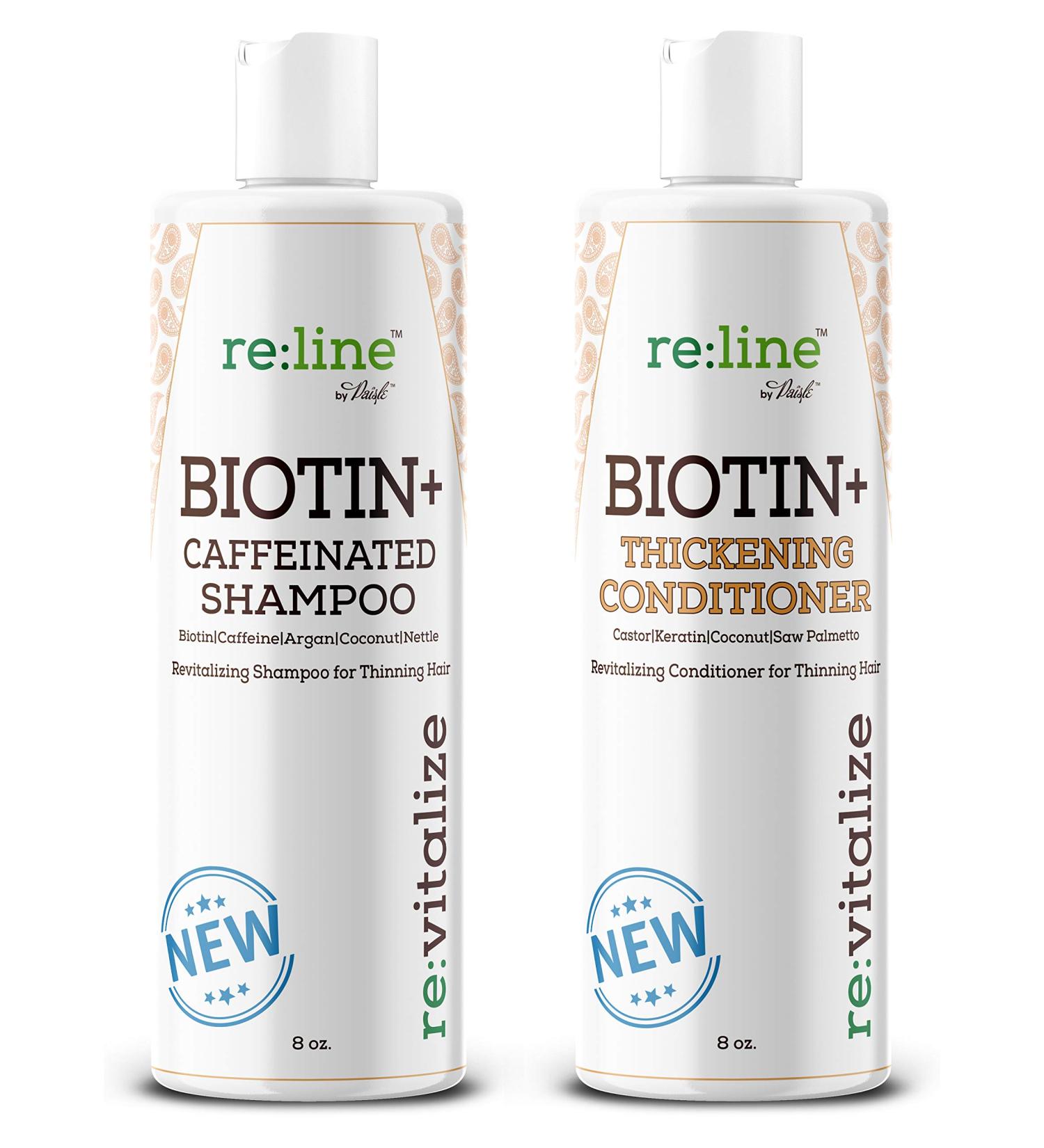 Biotin DHT Blocker Shampoo and Conditioner for Hair Growth - Caffeine Infused Formula for Men and Women - Hair Loss Treatment Shampoo and Conditioner Set - Volumizing and Thickening Formula - Buy Online on GoSupps.com
