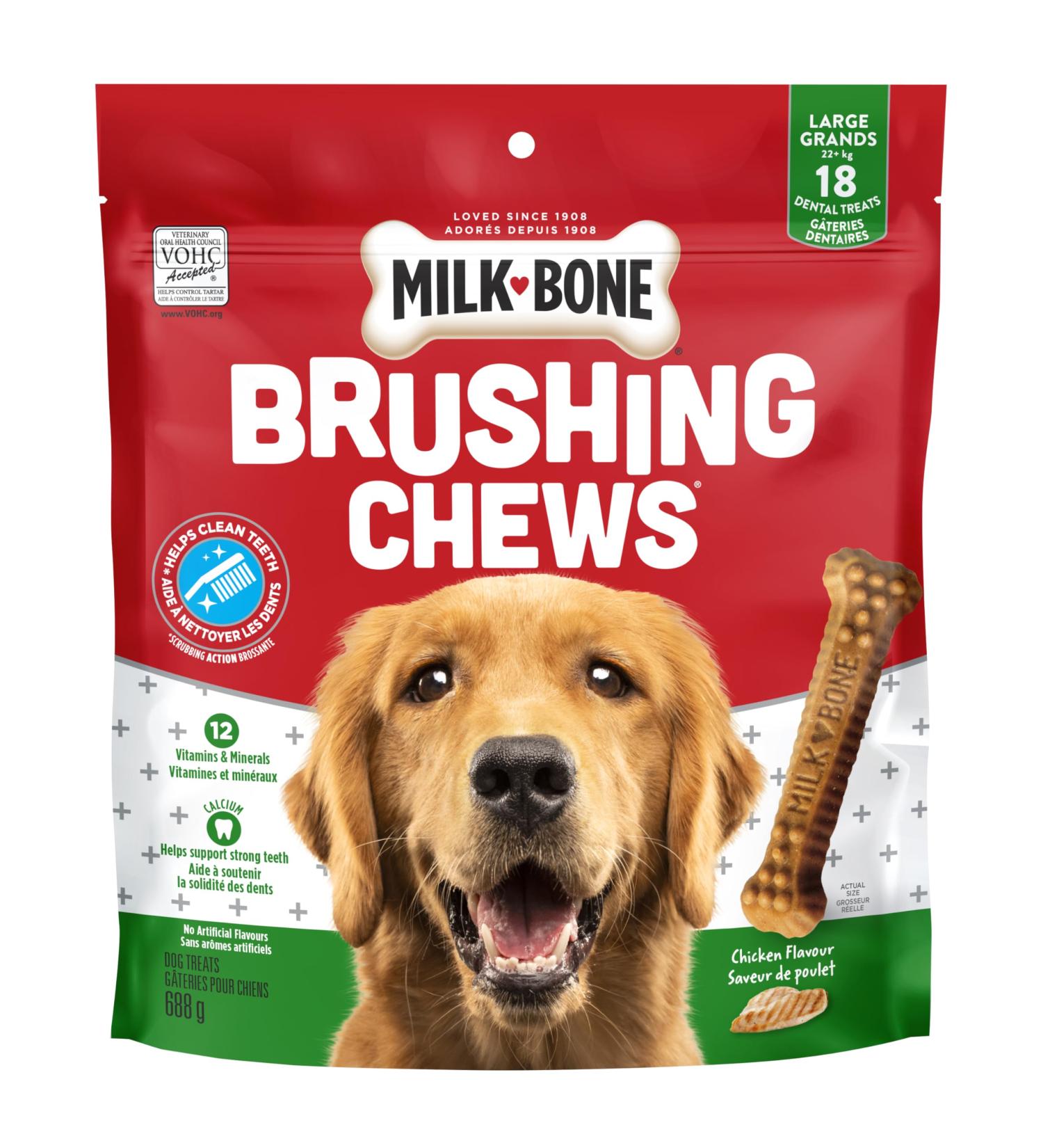 Milk-Bone Brushing Chews Dental Treats for Large Dogs Daily Oral Care 18 Treats 18 Treats Large Dog - Buy Online on GoSupps.com