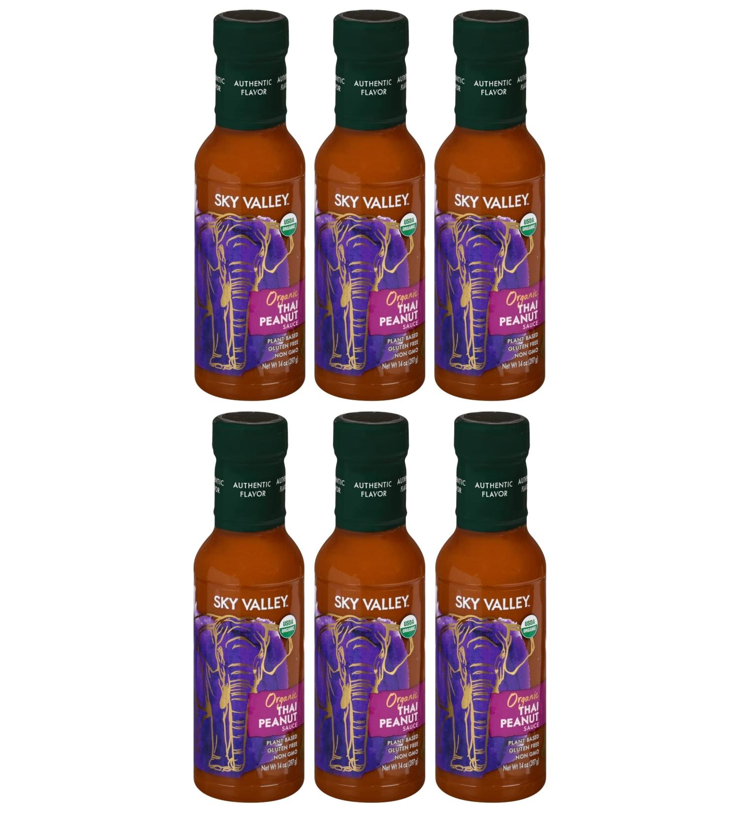 Sky Valley Organic Thai Peanut Sauce, 14.5 oz - 6 Pack - Buy Online on GoSupps.com