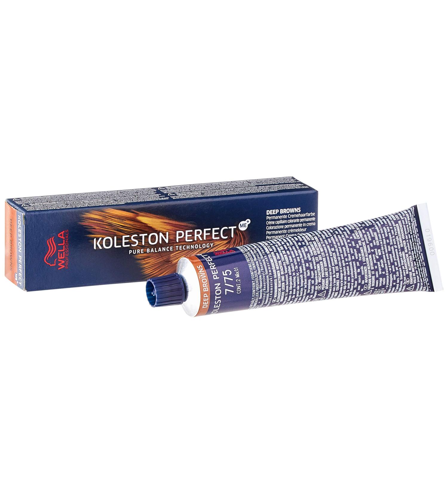 Wella Koleston Perfect Me+ Deep Brown No. 7/75 Medium Blonde Brown Mahogany Hair Colour - 0.66 kg - Buy Online on GoSupps.com