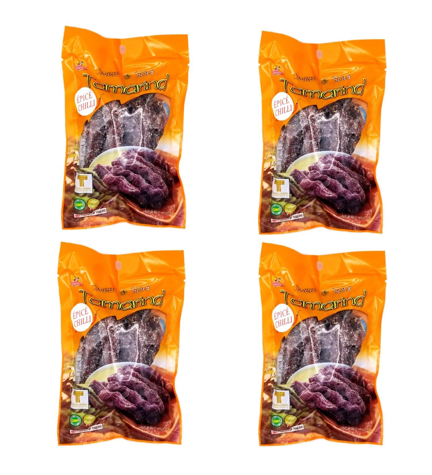 Teddy Bear Spicy Tamarind Candy 150g - Pack of 4 (600g) - 100% Real Chili Coated Tamarind Fruit Candy Snack - Sweet & Sour Natural Fruit Sticks - Buy Online on GoSupps.com