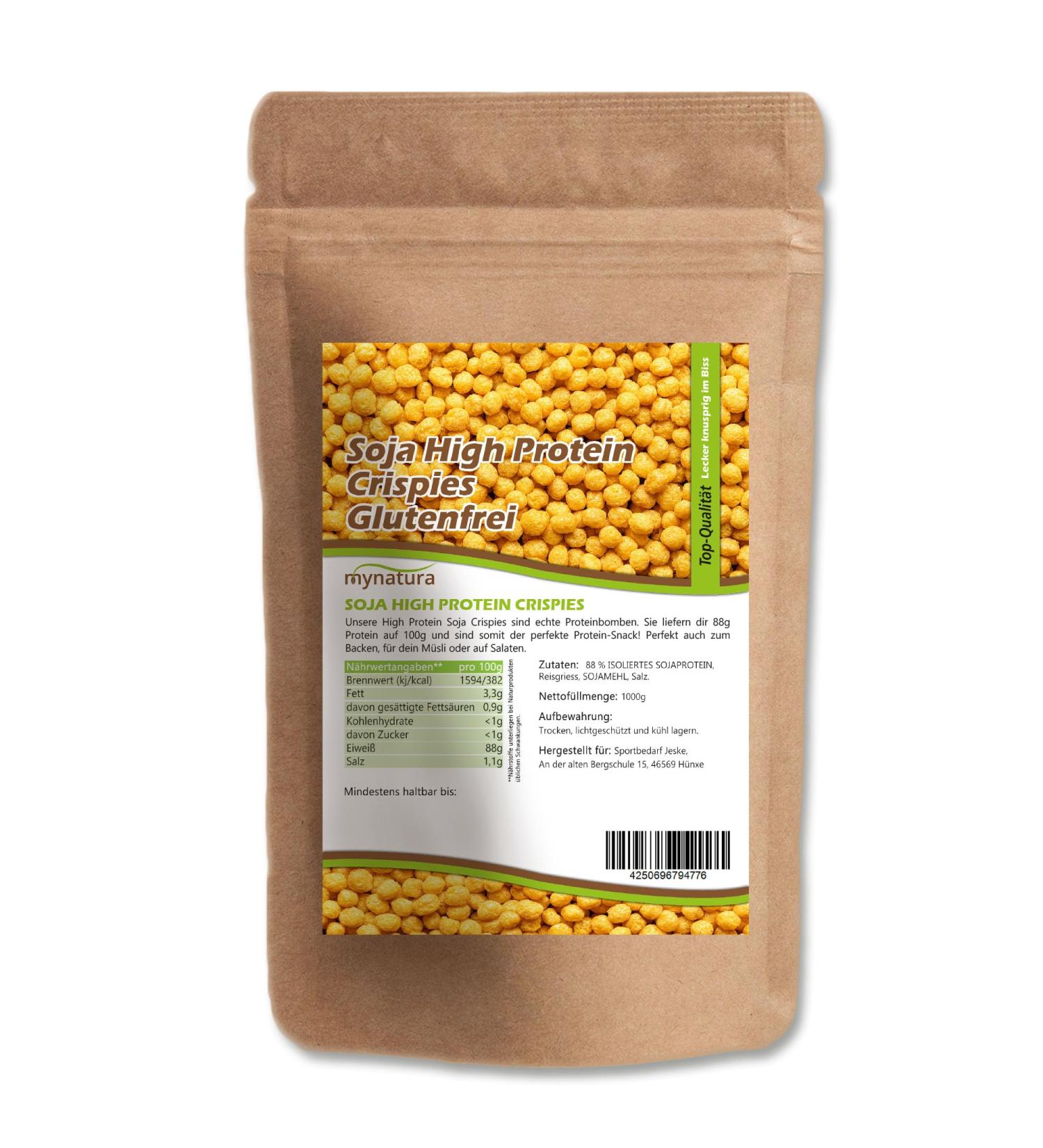 Mynatura High Protein Soy Crispies 88% Protein Vegan Protein Plant Protein Protein - Buy Online on GoSupps.com