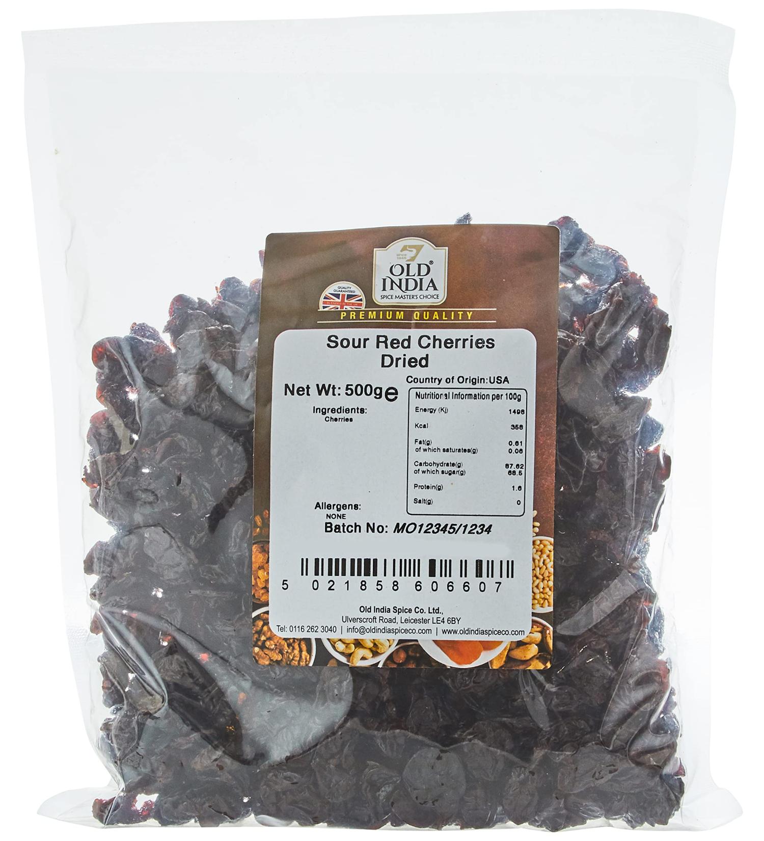 Old India Sour Red Cherries Dried 500g - Buy Online on GoSupps.com
