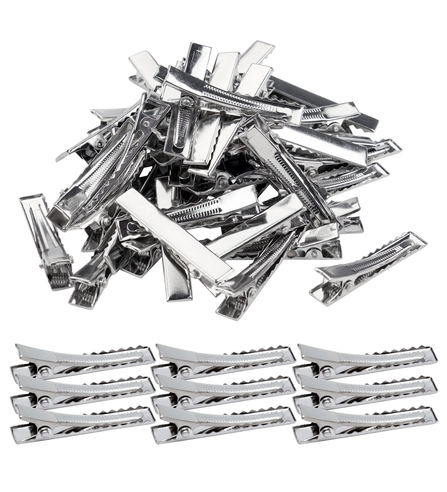 CELLOT Alligator Hair Clips - 50 Metal Silver Clips for Hair Bows Crafts - 6CM/2.2 Inch - Buy Online on GoSupps.com