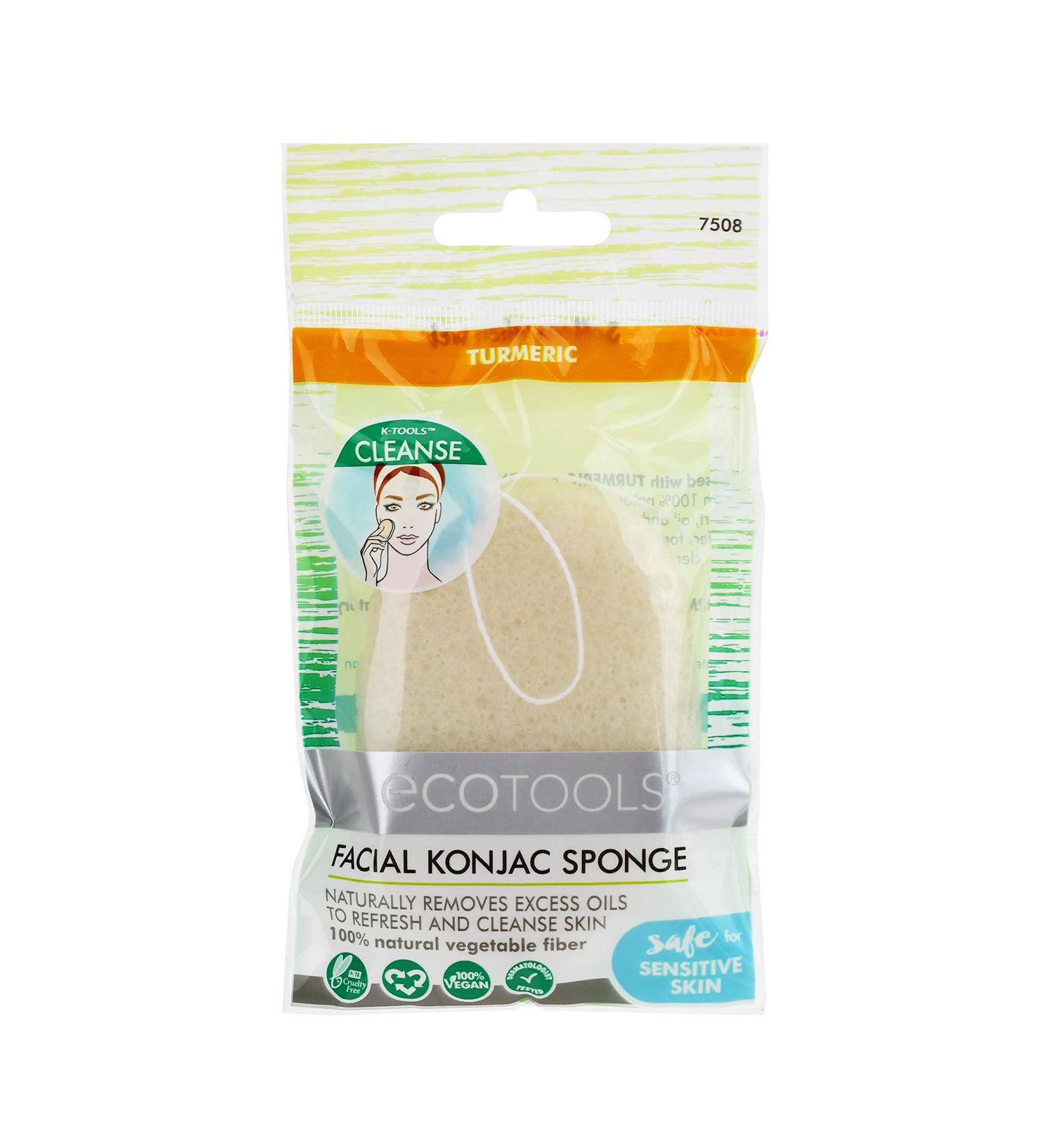 EcoTools Turmeric Konjac Facial Sponges - Excess Oil Removal Scrubber for Skincare - Set of 6 - Buy Online on GoSupps.com