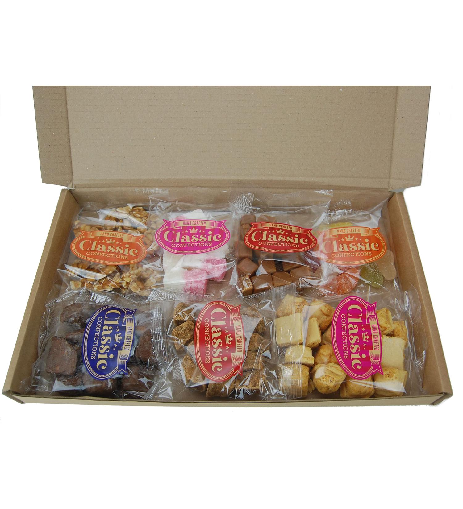 Bysel Traditional Confectionery Selection Hamper in a Large Postage Box including fudge cinder toffee fruit jellies honeycomb and peanut brittle - Buy Online on GoSupps.com