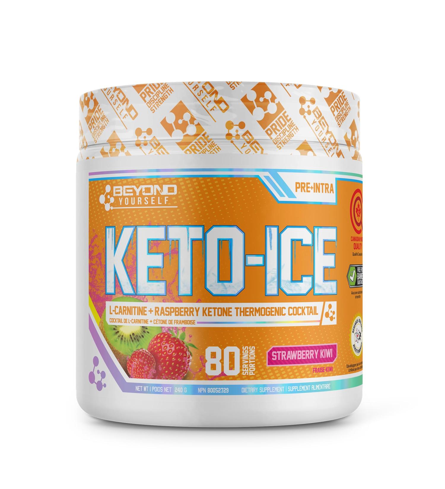 Beyond Yourself - Keto-Ice | Stimulant-Free Thermogenic Fat Burner | Advanced Metabolism Booster Energy Enhancer & Weight Management | Formulated with L-Carnitine & Raspberry Ketone | Strawberry Kiwi - Buy Online on GoSupps.com