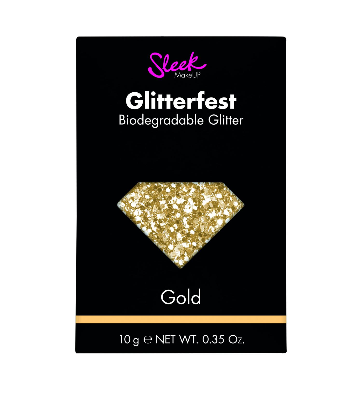 Sleek Makeup Glitterfest Biodegradable Glitter Gold - Eco-Friendly 10g for Stunning Looks | International Shipping Available - Buy Online on GoSupps.com