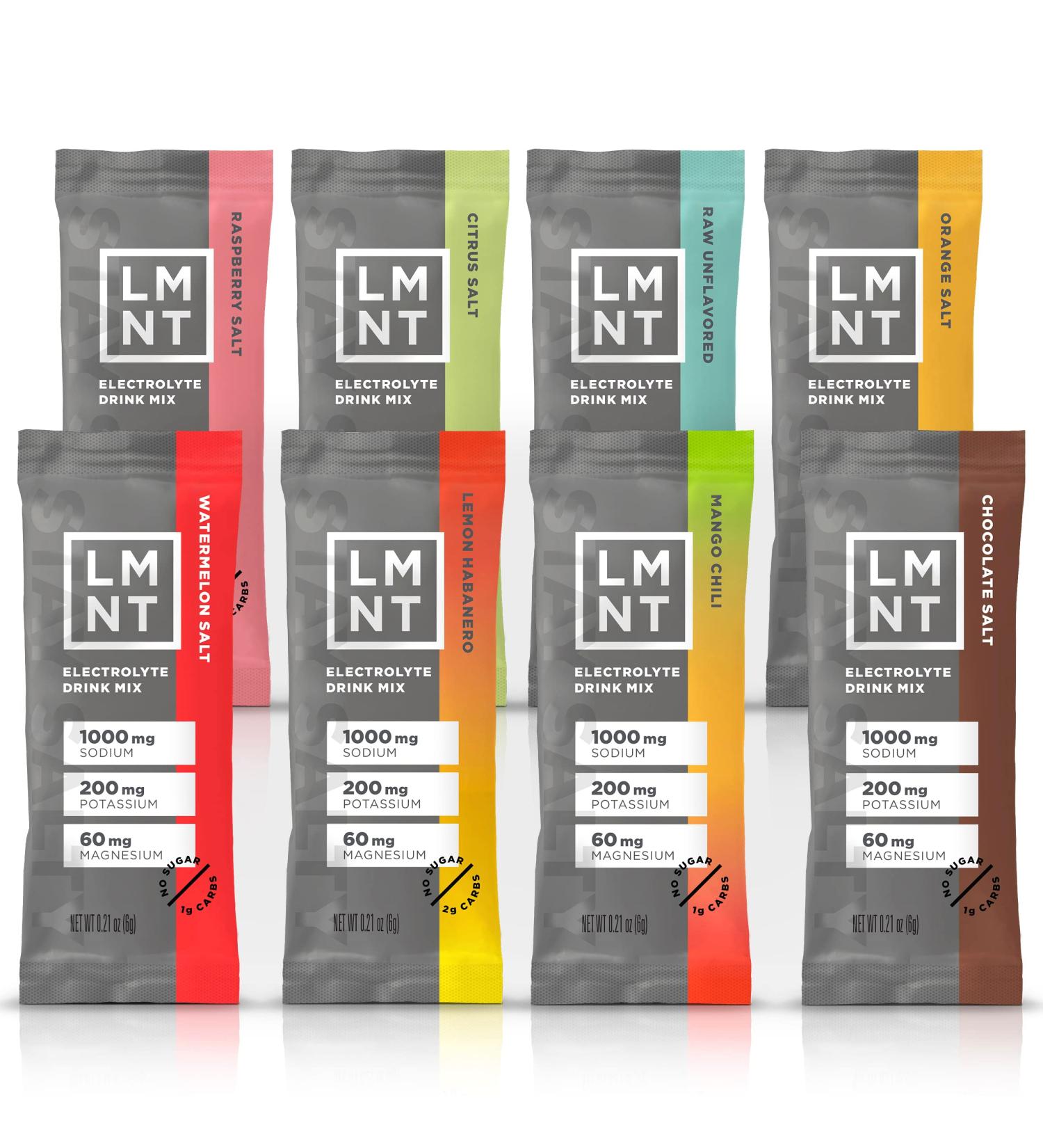 LMNT Keto Electrolyte Powder Packets - Paleo Hydration Drink Mix - No Sugar, No Artificial Ingredients - 8 Stick Packs - Buy Online on GoSupps.com