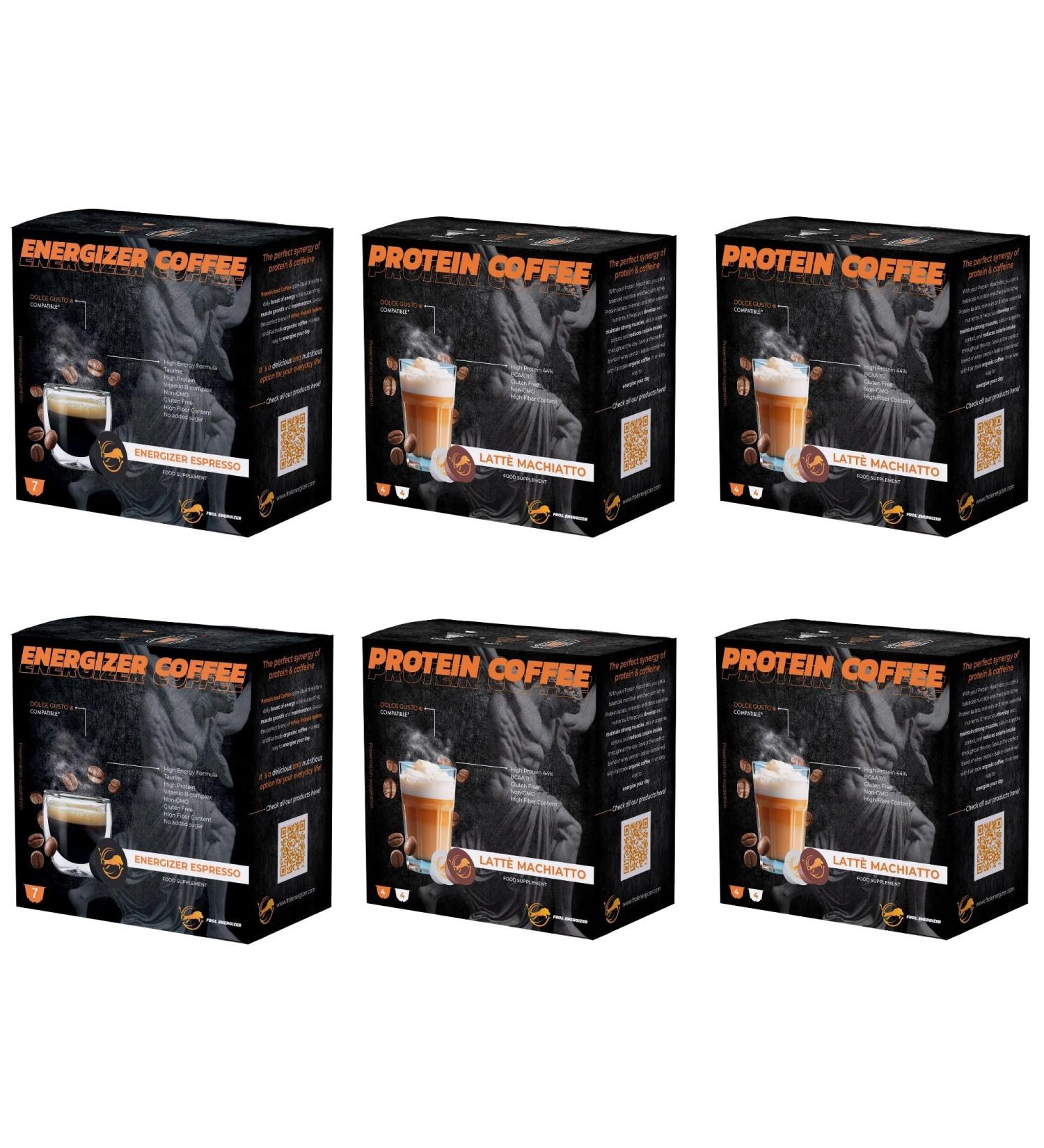  FROL Explorer Ltd Macchiato Protein Coffee & Energizing Espresso Pack High Protein Coffee and Energy Boosting Espresso for Concentration Vitality & Productivity 6 Boxes - Buy Online on GoSupps.com
