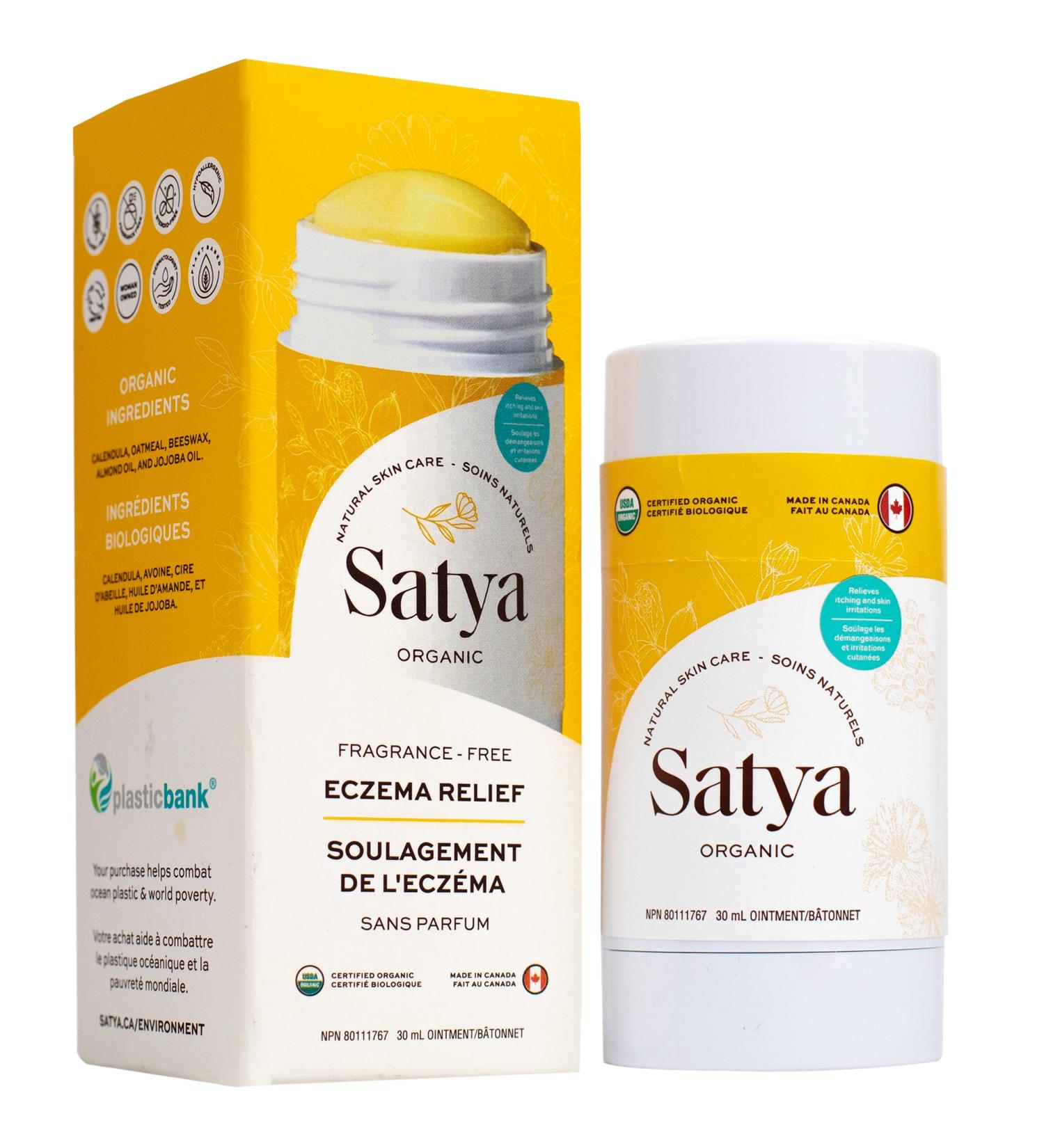 Satya Organic Eczema Balm - Easy Glide Eczema Chafe Stick - Full Body Chafing Balm - Eczema Cream Baby and Adults - 1 oz Eczema Treatment Eczema Glide Stick - Buy Online on GoSupps.com